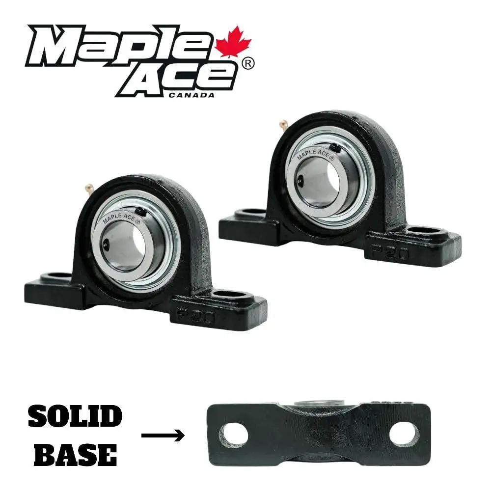Beefy Heavy Duty Pillow Block Bearing With Self Aligning Seven Eighths Inch Bore Two Bolt Mount R3 Triple Lip Seal Solid Base Maple Ace UCP205 14 Pack Of Two