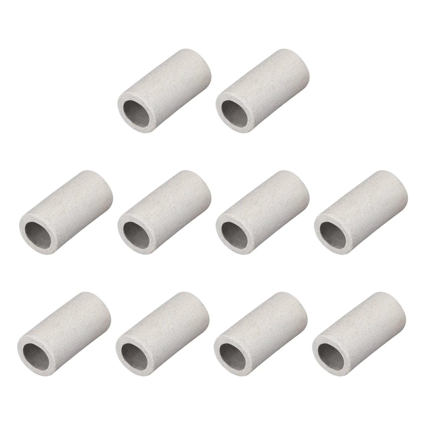 10 Pack Ceramic Tube Insulation For Electronics, DIY Friendly High Temp Tubes 30mm Long, 10mm Bore, 15mm Outer Diameter