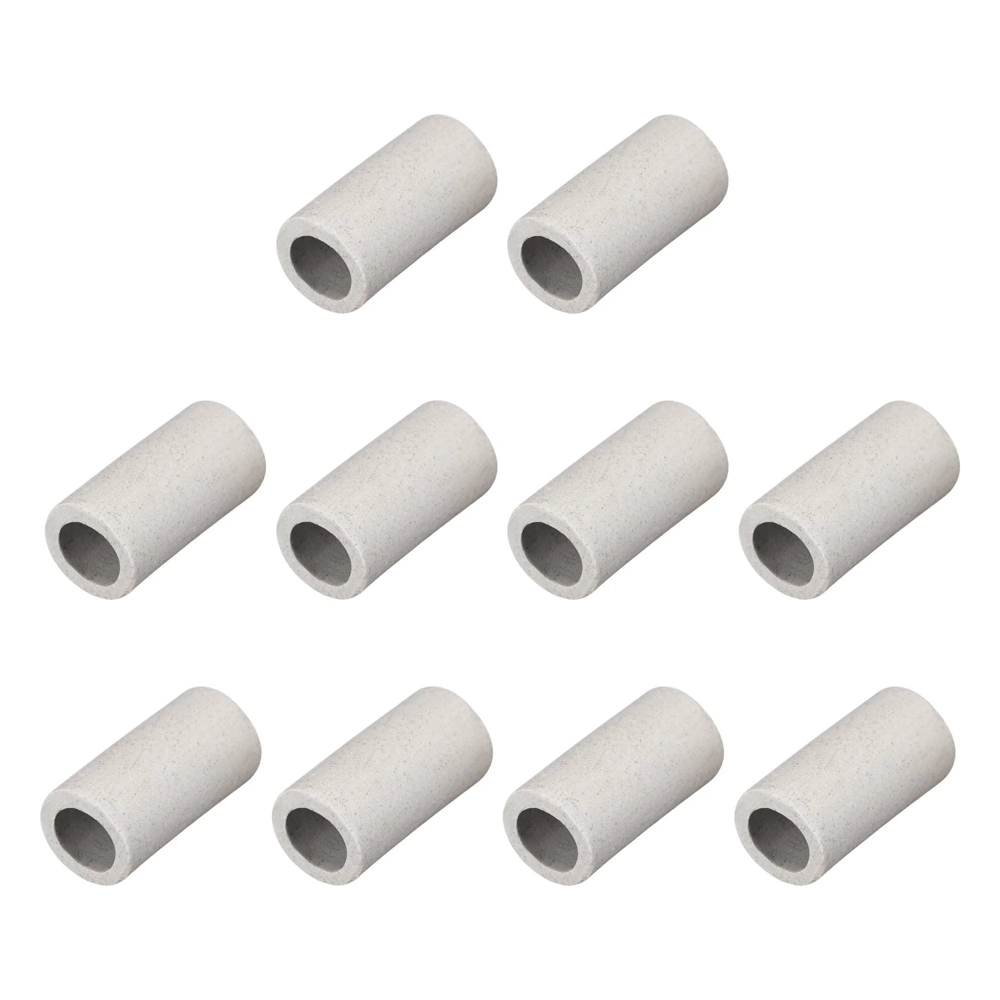 10 Pack Ceramic Tube Insulation For Electronics, DIY Friendly High Temp Tubes 30mm Long, 10mm Bore, 15mm Outer Diameter