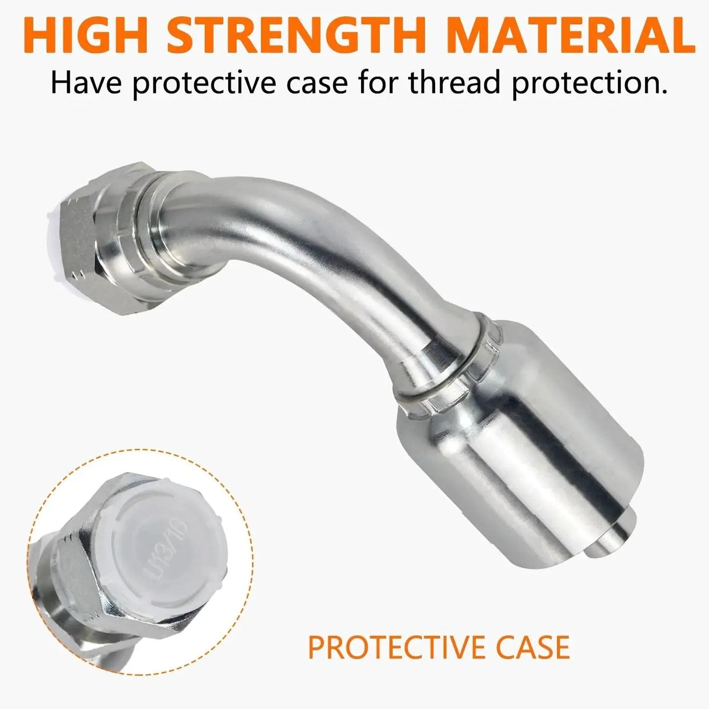 Fourteen Piece Hydraulic Fittings Kit For Half Inch Hose To Half Inch JIC Thirty Seven Degree Female Swivel Elbow with protective case