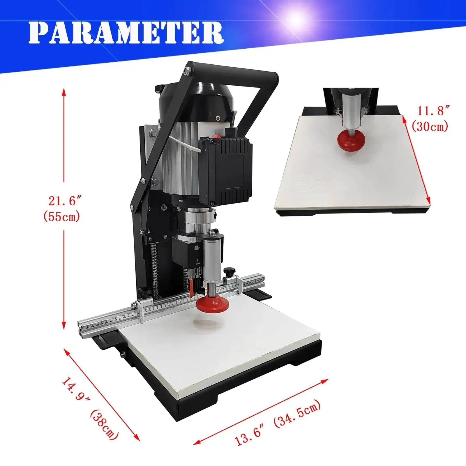 Portable Electric Hinge Drill With Self Stop Pneumatic Hinge Boring Machine For Cabinets And Doors, vertical setup view