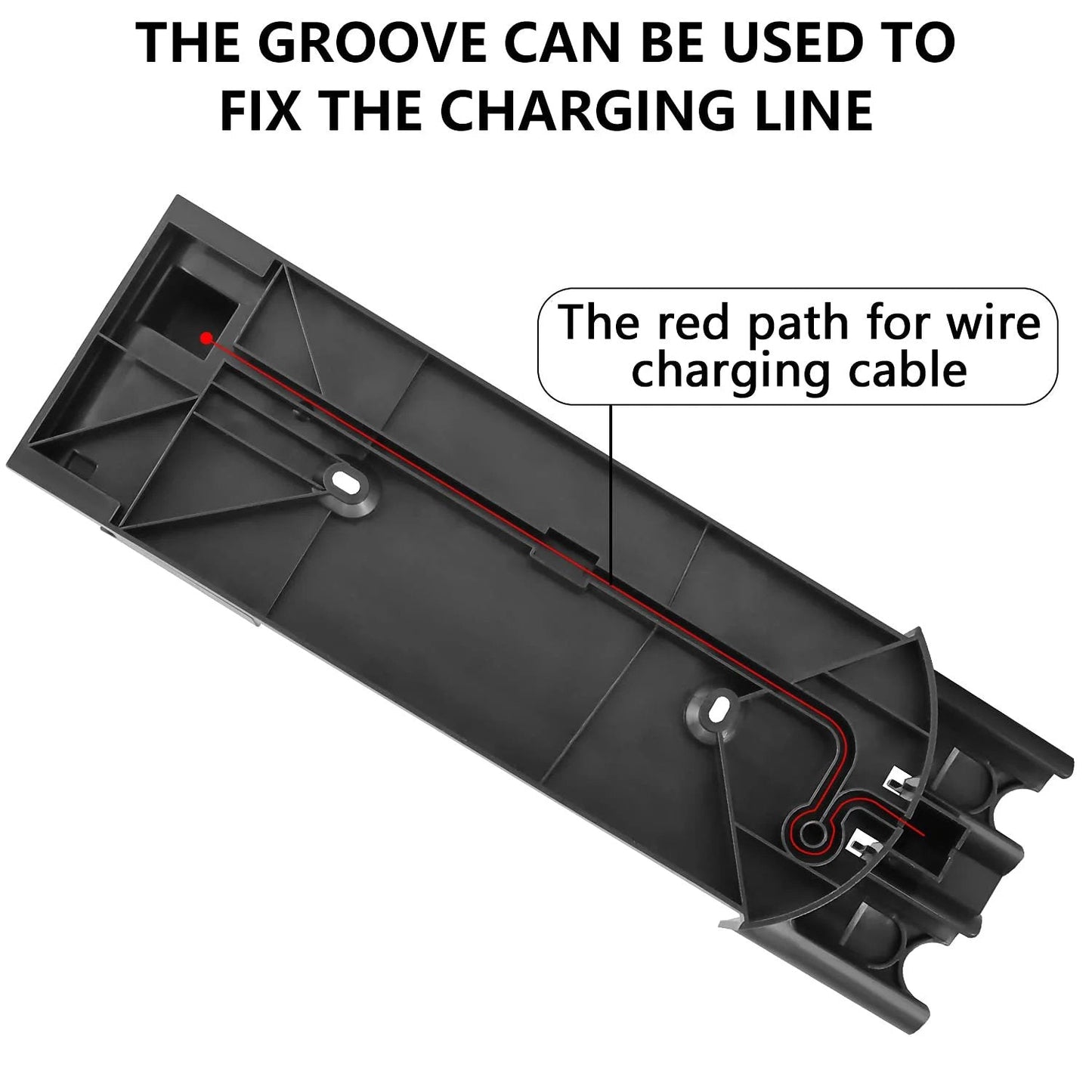Docking Station Wall Mount Accessory For Dyson V7 And V8 Cordless Vacuum Cleaners Replaces Part 967741-01 with charging cable groove