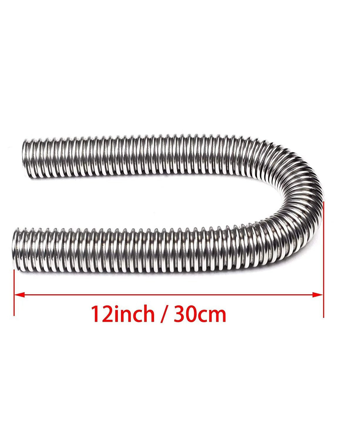 Universal 24 Inch Stainless Steel Radiator Flexible Coolant Hose Kit With Caps For One And A Quarter Inch Neck Fits Most Cars
