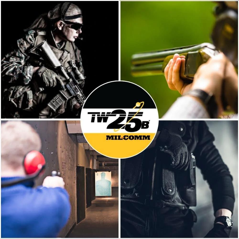 Collage with military personnel, shooter aiming, and TW25B logo, illustrating Military Grade Gun Grease TW25B Lubricant For Firearms 1.5 Ounce Tube Made In USA MIL-COMM Trusted By U.S. Special Forces Ultra Slick Protection For ARs Handguns Shotguns And Other Firearms