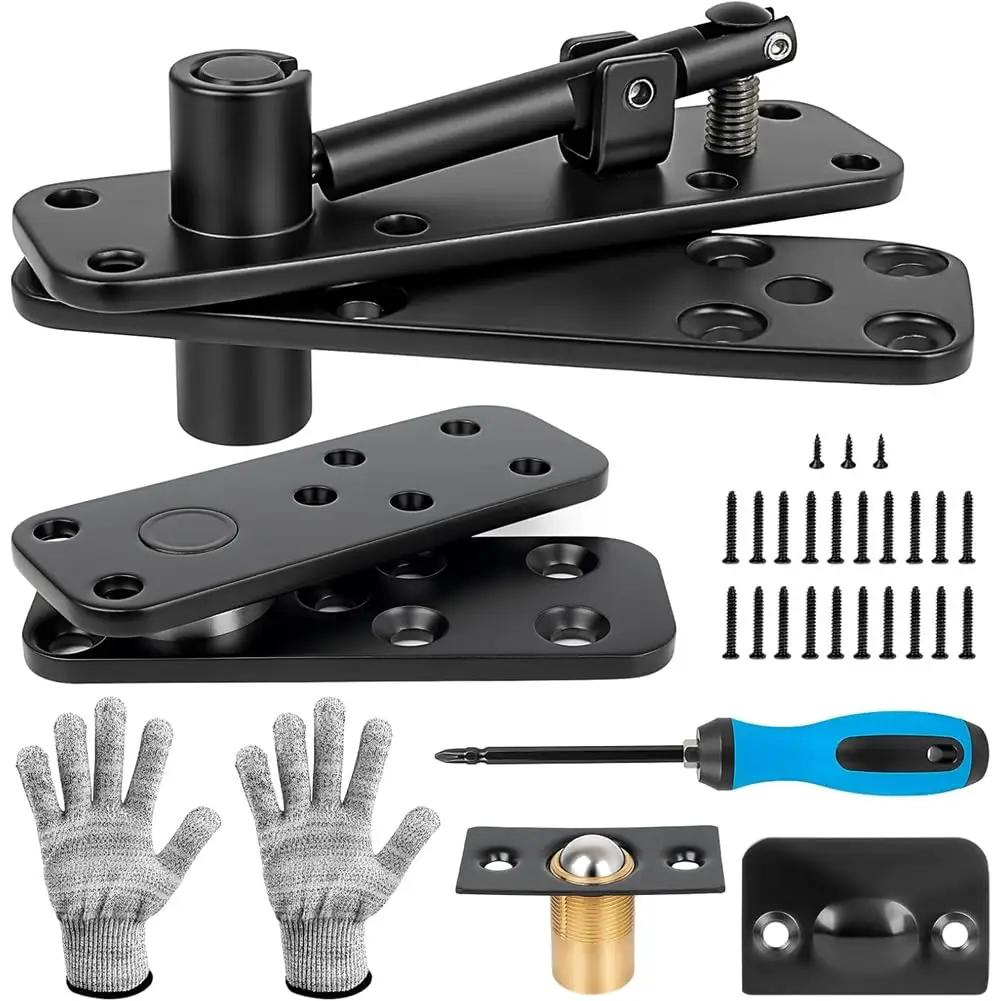 Hidden Door Hinge For Secret Bookcase Doors, 570 Lbs Load Bearing, 360 Degree Swing, Easy Install With Included Glove