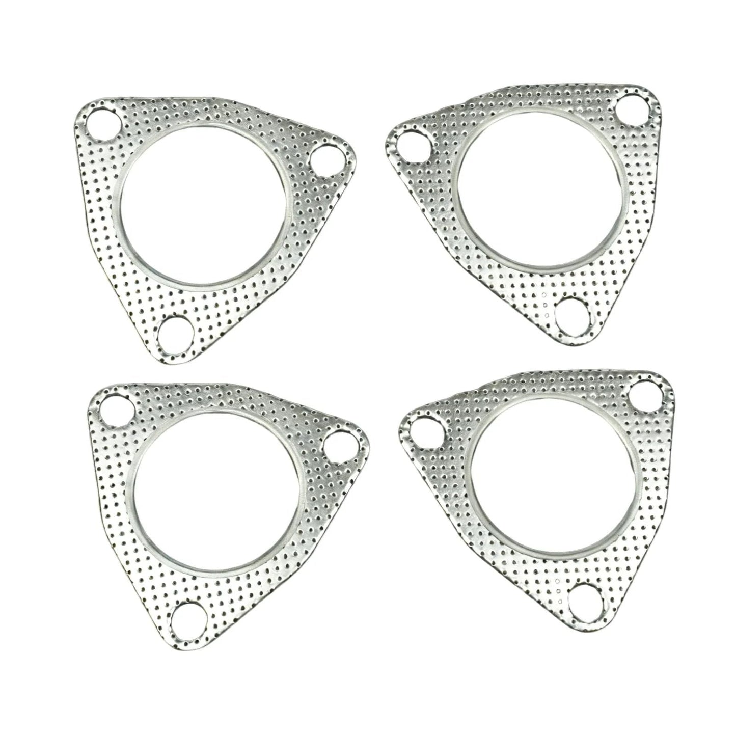 2.5 Inch Exhaust Gasket With Fire Ring, 3 Bolt Flange, 63.5mm Fit For 2.5 Inch Inner Diameter Exhaust Flanges, High Temperature Graphite Core, Five Layer Galvanized Steel And Graphite Construction, Pack Of 4