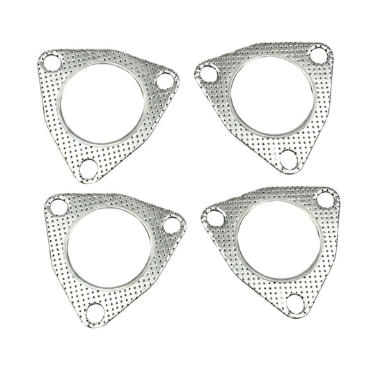 2.5 Inch Exhaust Gasket With Fire Ring, 3 Bolt Flange, 63.5mm Fit For 2.5 Inch Inner Diameter Exhaust Flanges, High Temperature Graphite Core, Five Layer Galvanized Steel And Graphite Construction, Pack Of 4