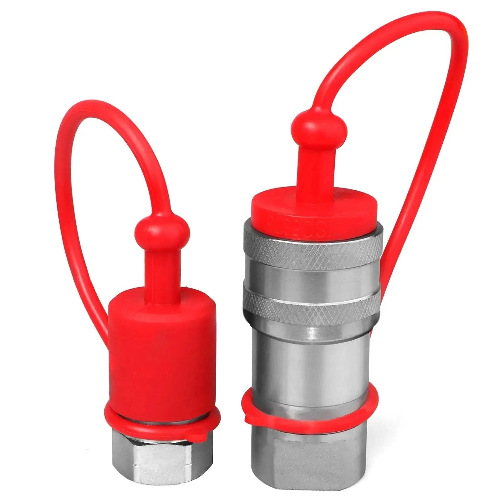 Heavy Duty 1/4 Inch NPT ISO 7241 B Hydraulic Quick Connect Couplers With Dust Caps, 3600 PSI, Series B Interchangeable