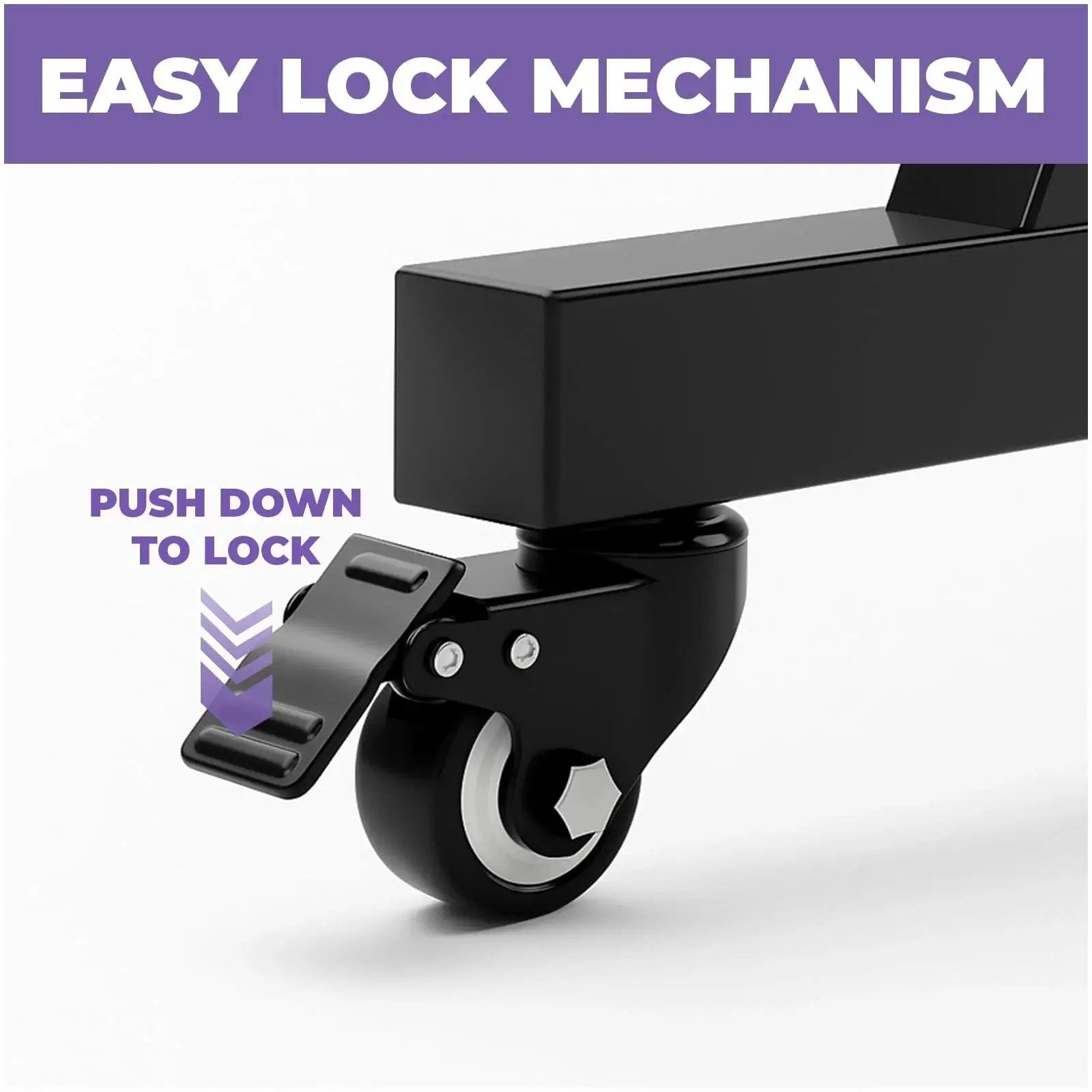 Keyboard Stand Caster Wheels Set Of 4 Replacement Locking Heavy Duty Wheels With Brake For Piano Stands Close-up View
