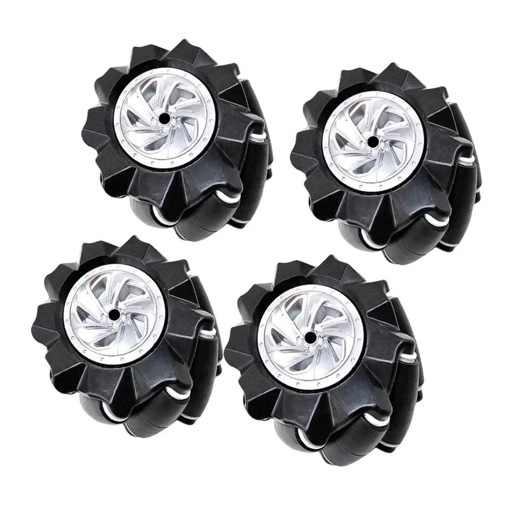 4 Pack Omni Directional Robot Wheels With Integrated Wheel Leather And Hub For DIY Toy Cars High Hardness Plastic