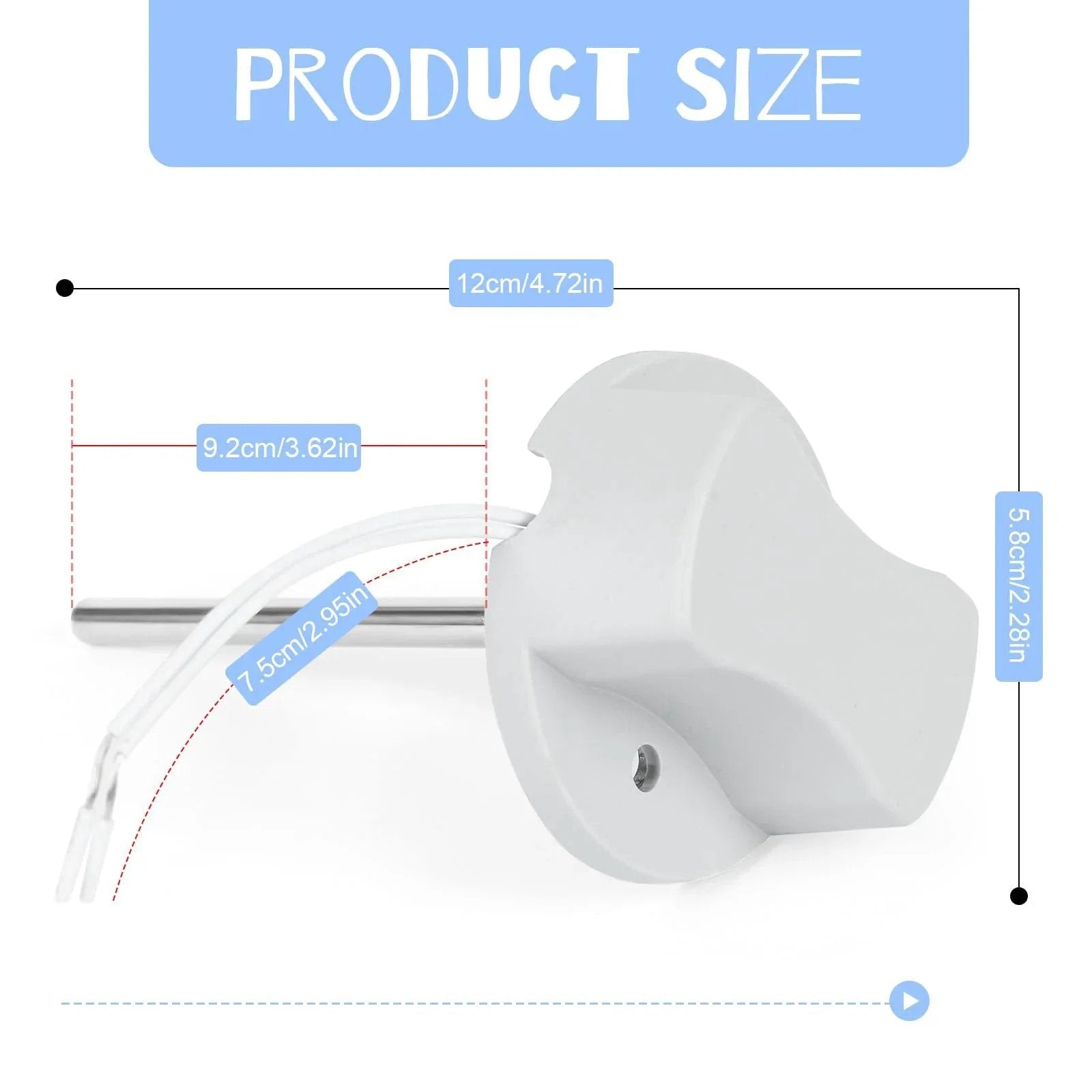 Honeywell Discharge Air Temperature Sensor C7735A1000 for Zone System Control with dimensions and wire connection.
