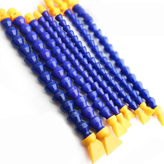 Flexible One Half Inch Thread Water Oil Coolant Hose For Hydraulic Machinery And Water Cooling System 40cm Long Plastic Corrosion Resistant Tubing Built Tough 10 Pack Beduan in blue and yellow color.