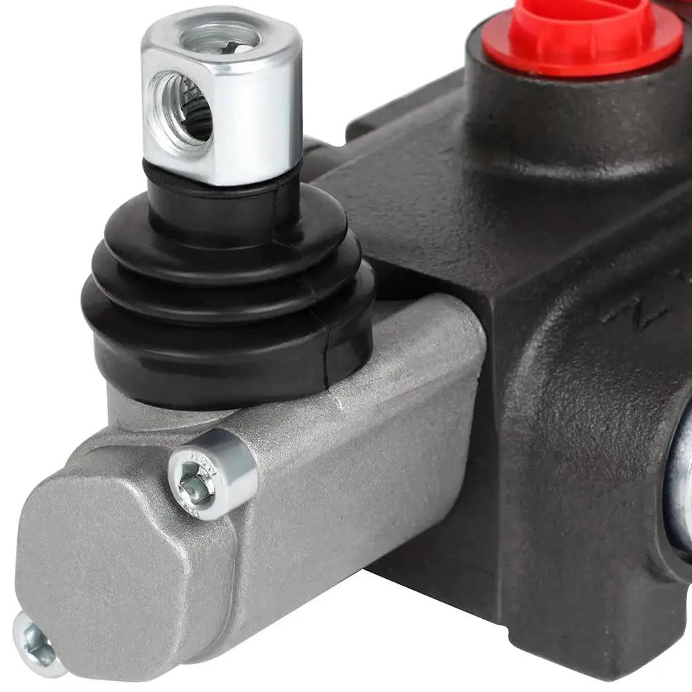 Close-up of Hydraulic Flow Control Valve With One Spool For Small Tractors And Loaders 11 GPM 3600 PSI G Ports Adjustable Relief