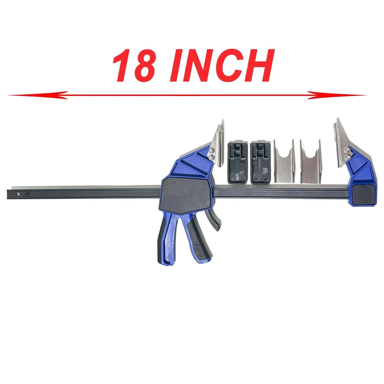 18 Inch Quick Coupler Pipe Clamps Includes Four Duo Jaw Sets With Jaws In One Half And Three Quarter Inches And Seven Eighths