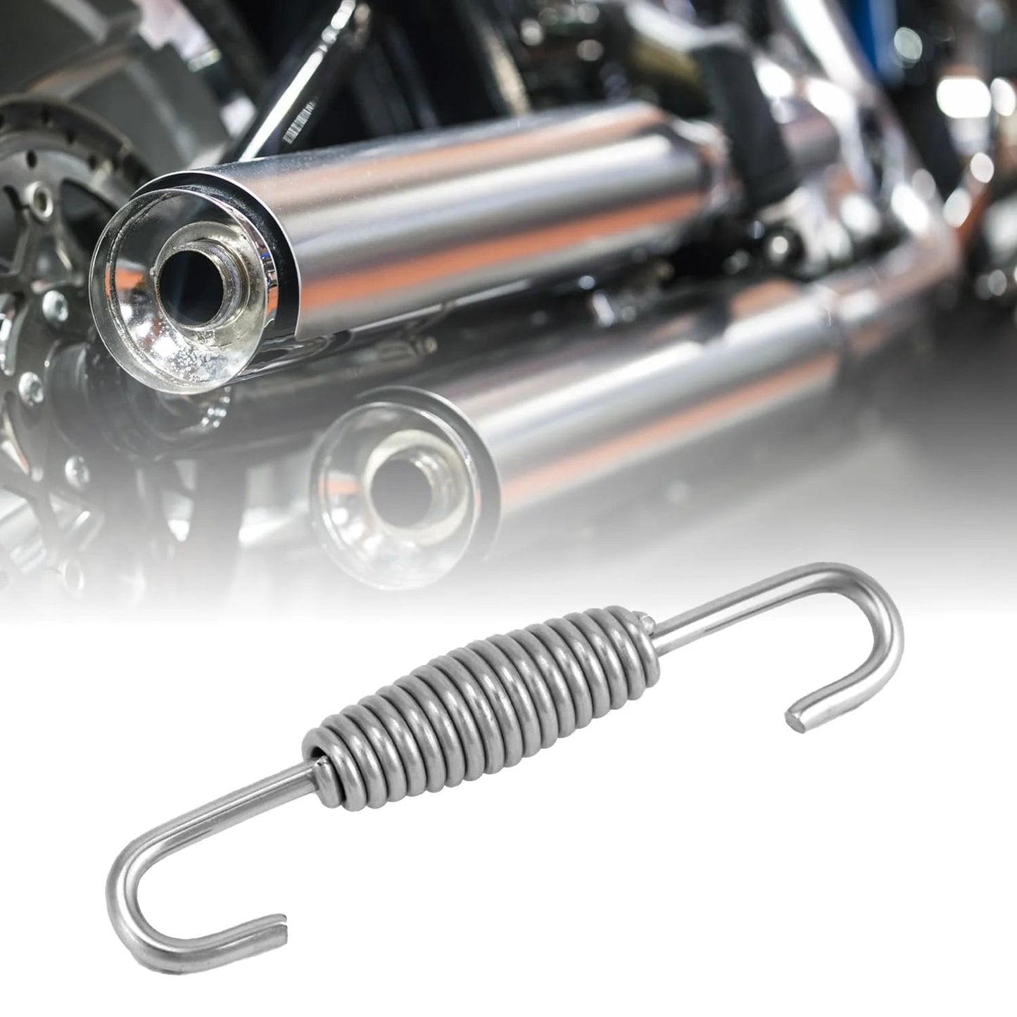 Premium Stainless Steel Motorcycle Exhaust Springs 8 Pack With Swivel Hook Design Anti Binding 68mm 2.68 Inch For Muffler Pipes.