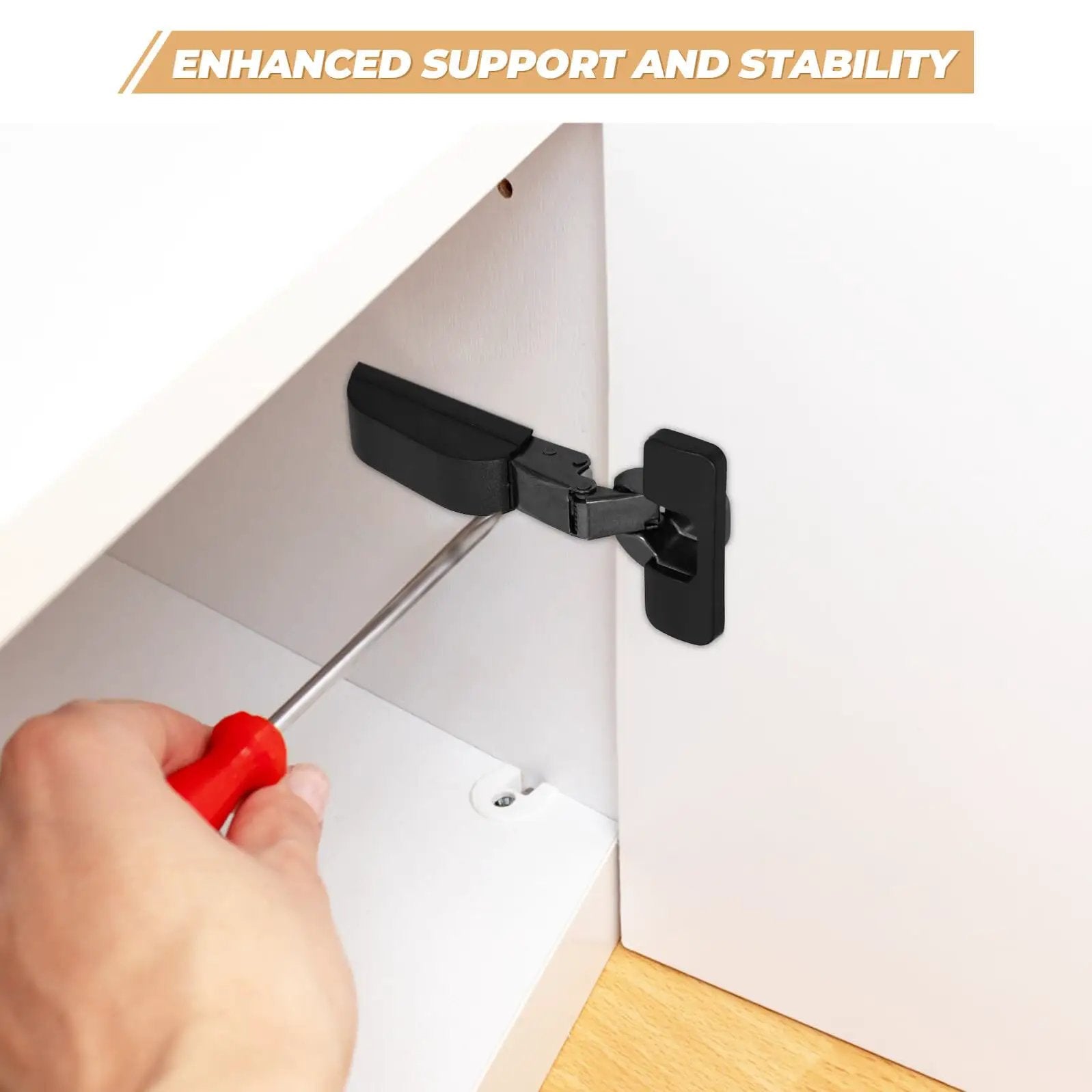Installing Concealed Mounting Cabinet Hinges With Soft Close Hydraulic Damper Quiet Buffer For Kitchen Cabinets on white cabinet door.