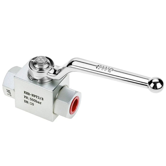 Heavy Duty Hydraulic Ball Valve Three Eighths Inch NPT 7250 PSI Shut Off Two Way High Pressure Valve DN10 Carbon Steel by QWORK