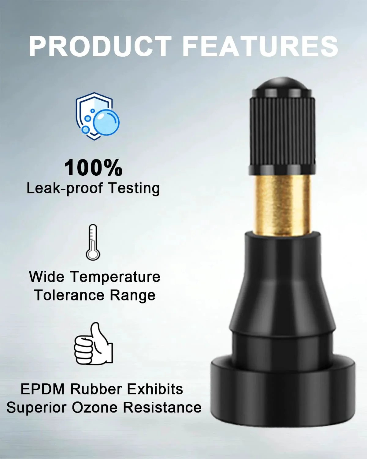 TR600 High Pressure Tire Valve Stems Five Pack Heavy Duty Rubber Snap In For Zero Point Four Five Three Inch Rim Hole Fit