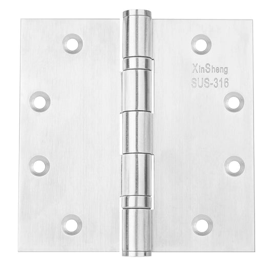 316 Stainless Steel Marine-Grade Door Hinges 4.5x4.5 Inches, Heavy Duty Ball Bearing Exterior Outswing Hinges, Rust Proof In High Salt Coastal Environments, Non Removable Pin, 3 Pack XinSheng