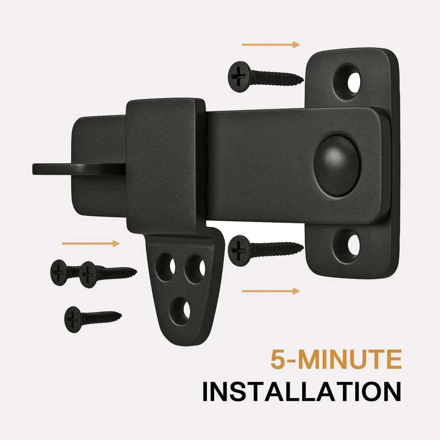 Vintage Style Black Wrought Iron Flip Latch Hardware Kit For Double Doors, Barn Doors, Garden Gate, Cabinet, Bar And Pantry, Heavy Duty Steel