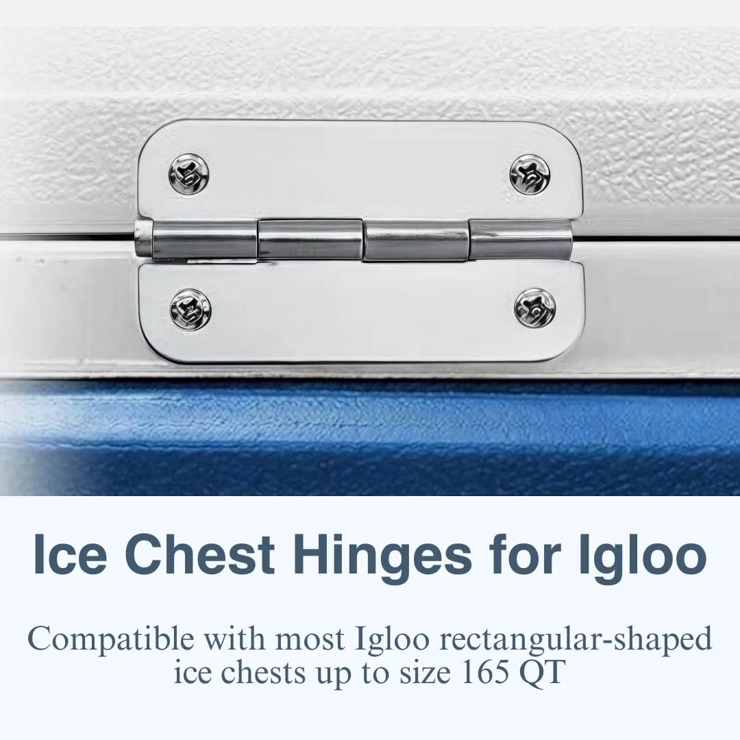Heavy Duty 316 Stainless Steel Cooler Hinges Replacement Kit For Igloo Ice Chests 3 Pack Fits 25 To 165 Quart Coolers shown installed