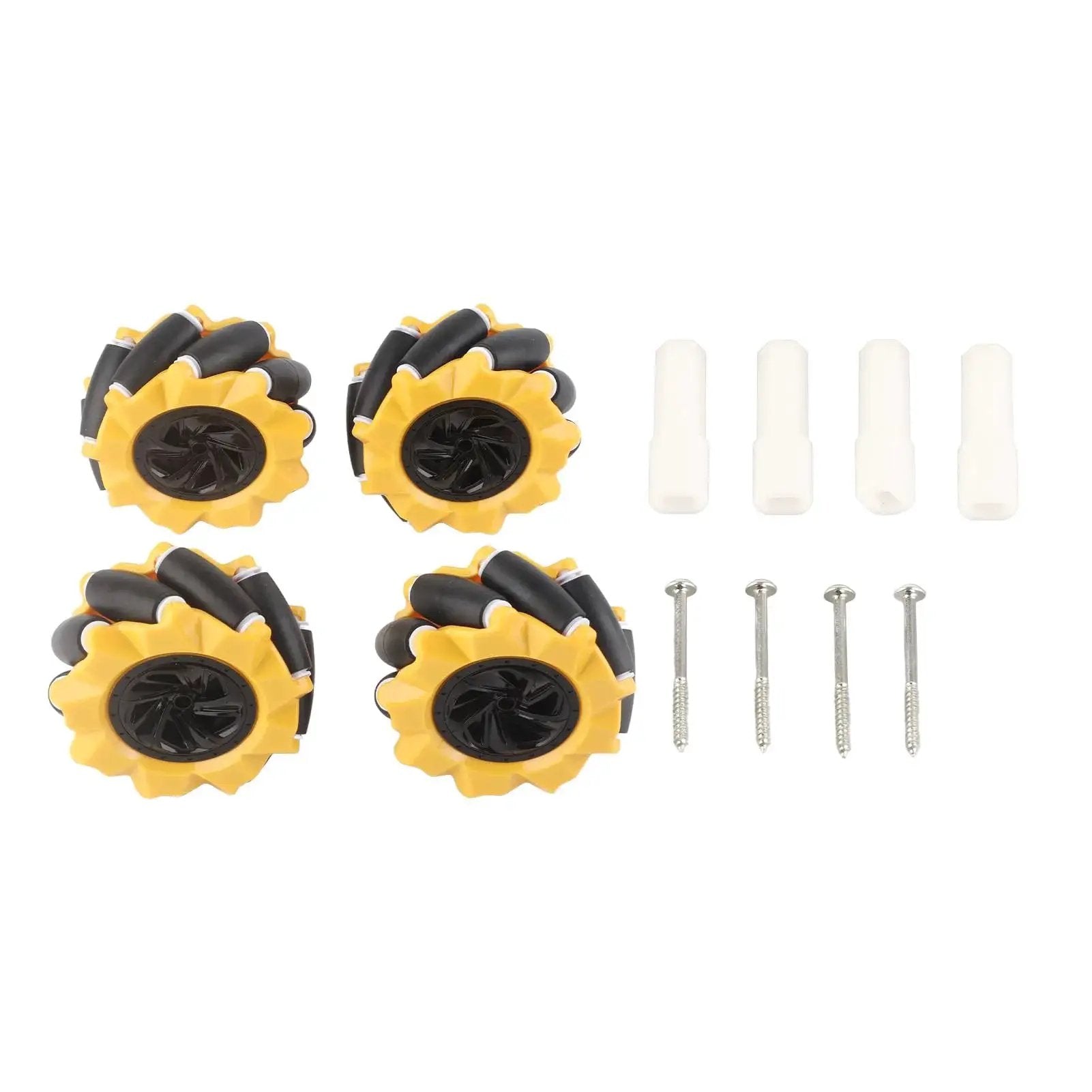 Mecanum Wheel Kit For DIY Smart Car Projects Four Wheel Drive With 80mm ABS Rubber Wheels For TT Motors Left Right Translation And 45 Degree Drift Two Pairs