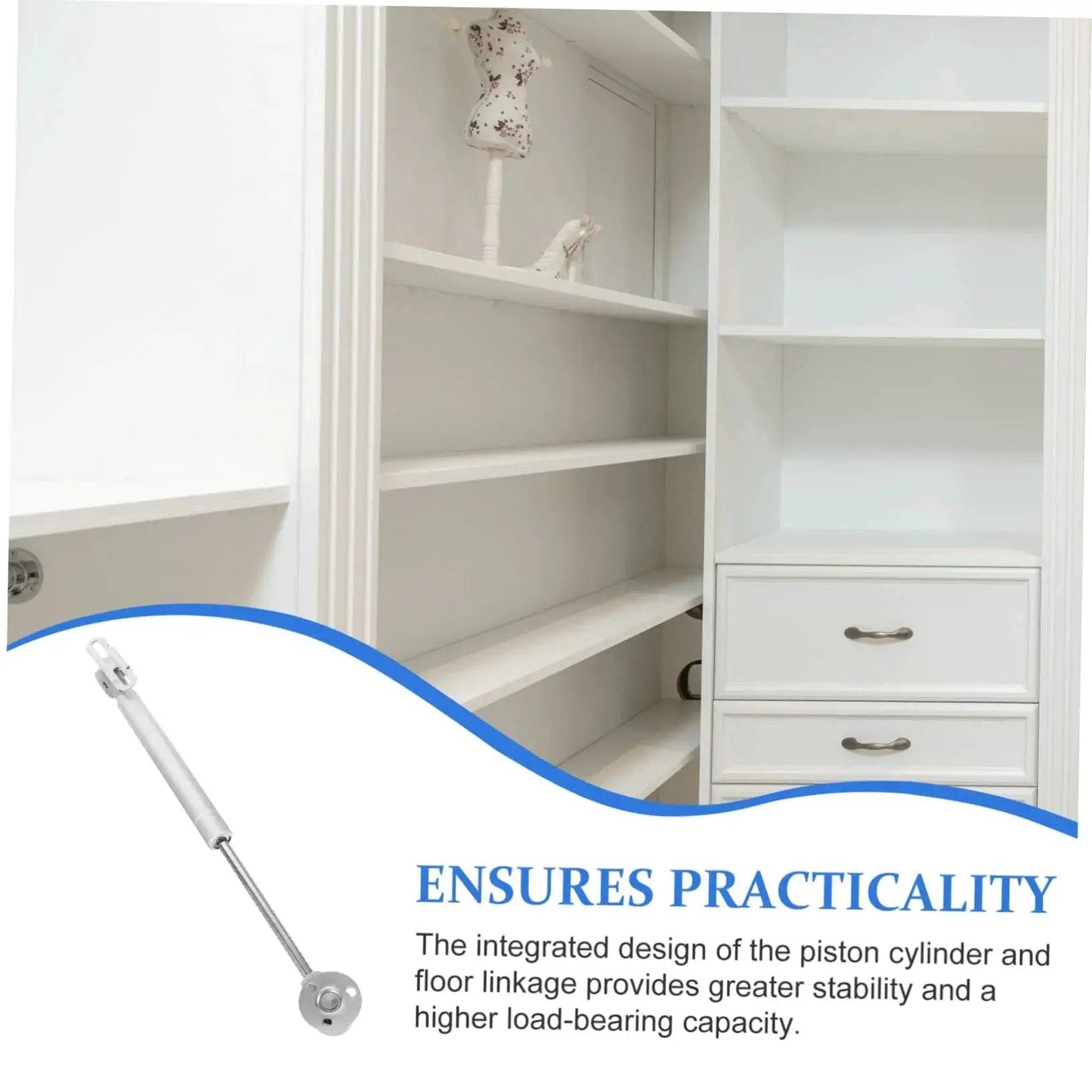 Lid Support Hinge With Soft Close Gas Spring For Cabinet Doors Easy Installation High Load Capacity Durable Mounting Plate