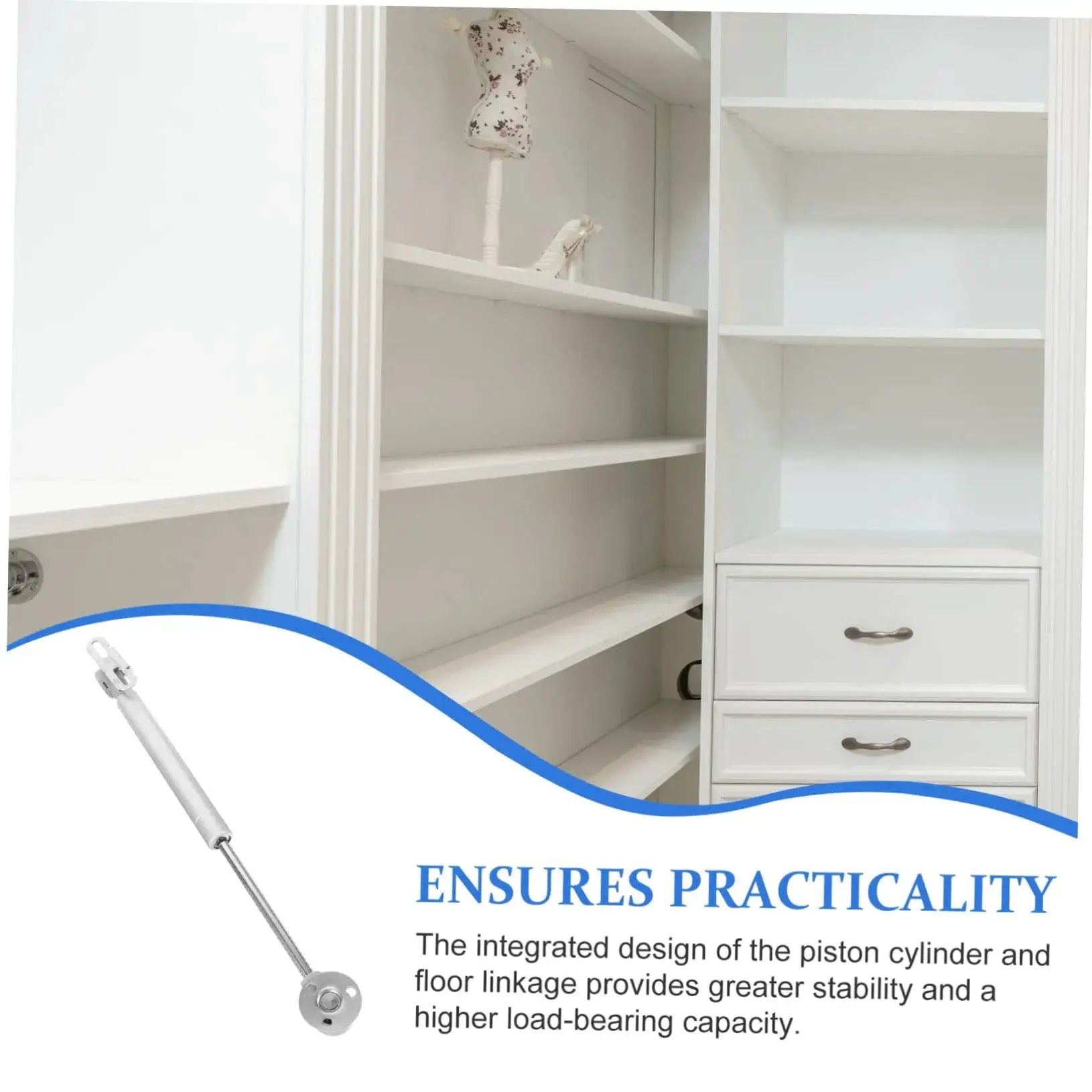 Lid Support Hinge With Soft Close Gas Spring For Cabinet Doors Easy Installation High Load Capacity Durable Mounting Plate