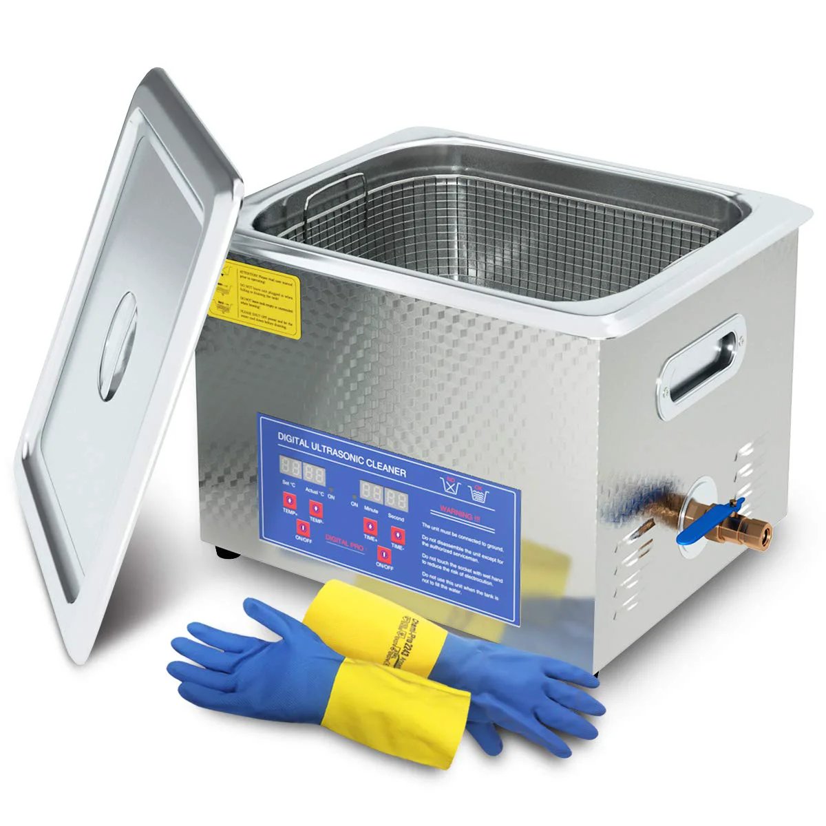 600W Heated Ultrasonic Cleaner 15L Stainless Steel Sonic Bath For Guns Carburetors Injectors Parts And PCBs With Free Rubber Gloves Included Rapid Heat Power Industrial Transducers Ideal For Automotive And Firearm Maintenance DAREFLOW