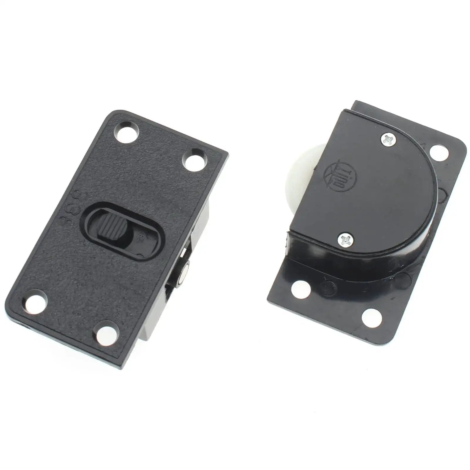 Cabinet Wardrobe Sliding Door Pulley And Wheels Hardware, black, 58 x 31 mm, ABS and nylon construction, for quiet operation