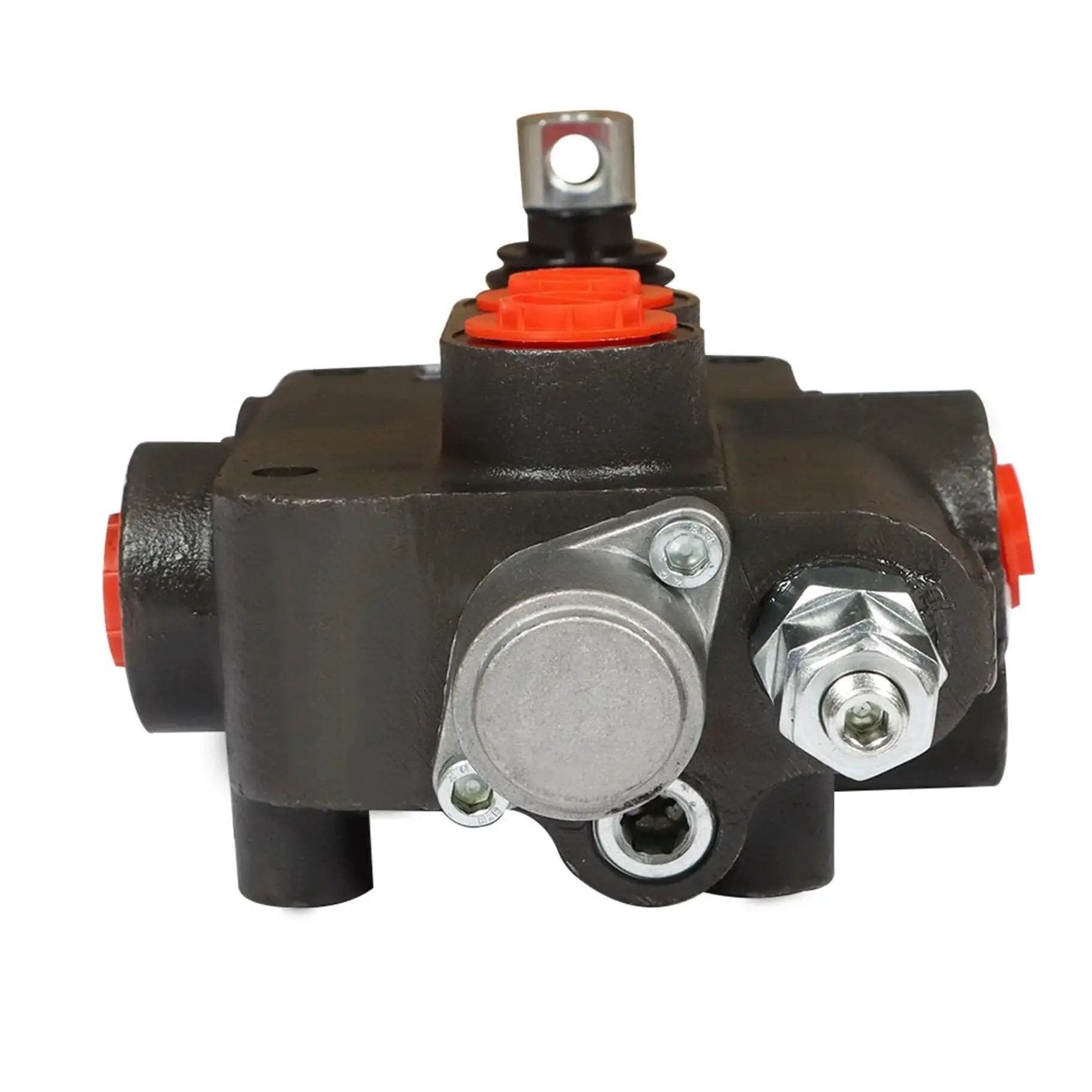 Front view of Hydraulic Control Valve With One Spool 21 GPM SAE Directional Valve 3600 PSI Cast Iron Body Flexible Handle