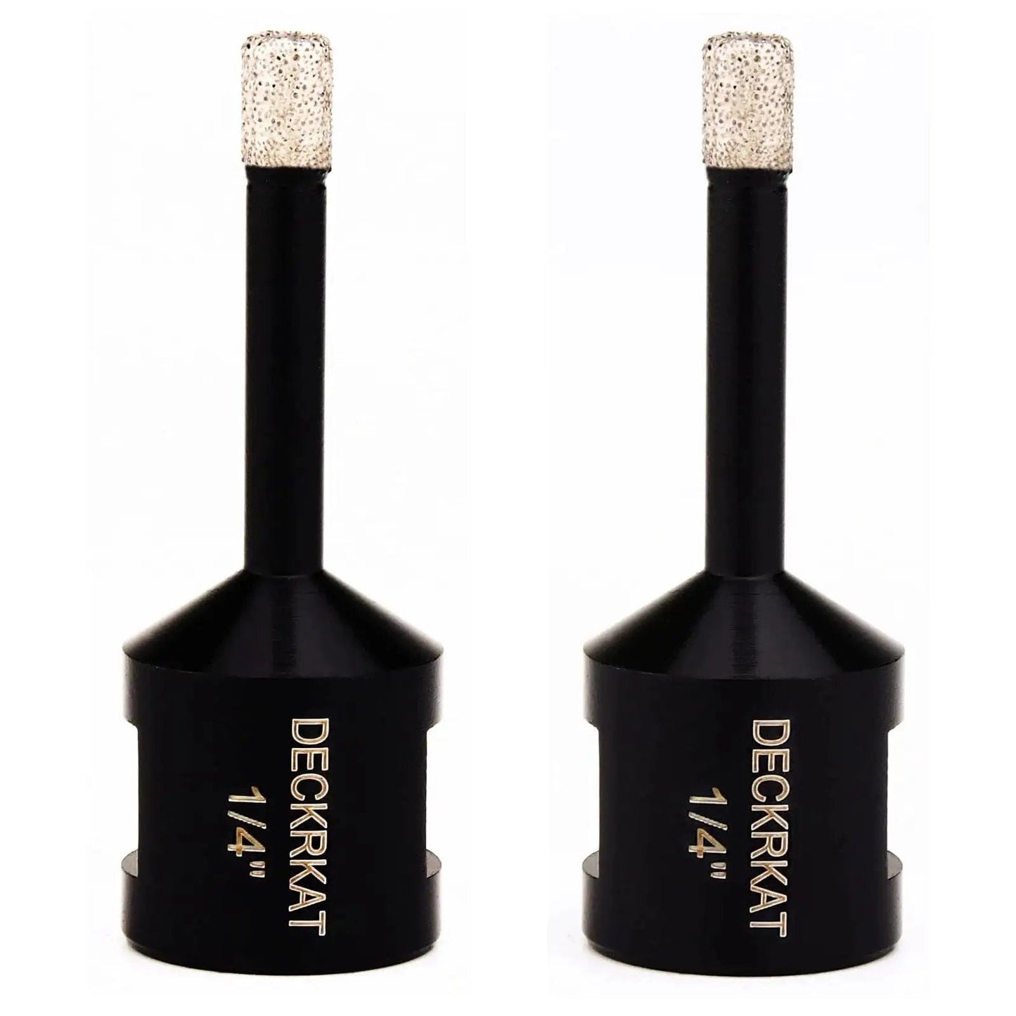 Two Pack 1/4 Inch Diamond Core Drill Bits For Dry And Wet Drilling On Granite Marble Ceramic Glass Porcelain Tiles Stones And Flower Pots With 5/8-11 Thread For Angle Grinders Including Tile Hole Saw Bits, side view