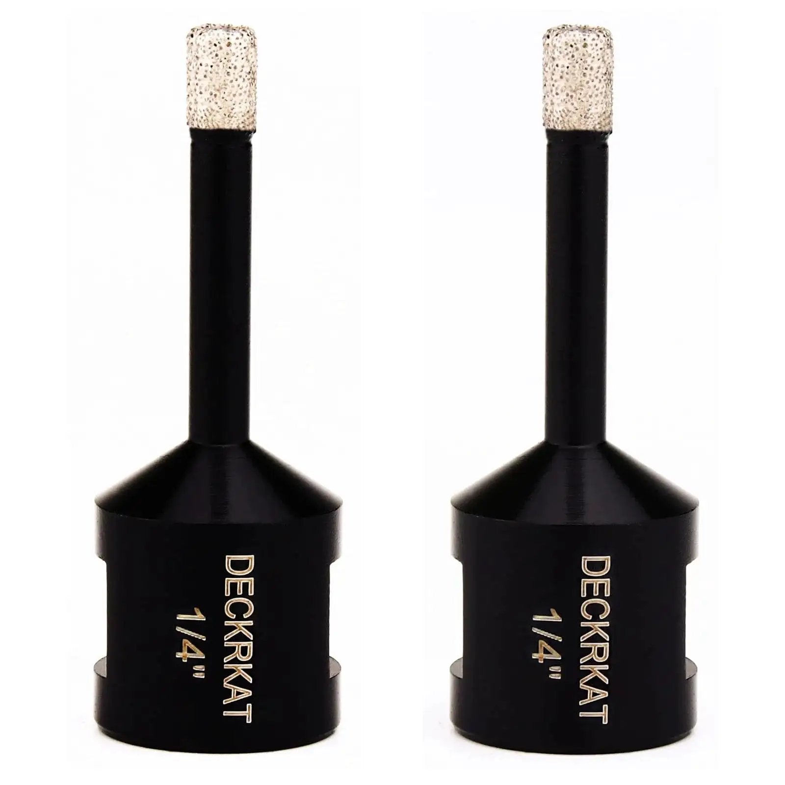Two Pack 1/4 Inch Diamond Core Drill Bits For Dry And Wet Drilling On Granite Marble Ceramic Glass Porcelain Tiles Stones And Flower Pots With 5/8-11 Thread For Angle Grinders Including Tile Hole Saw Bits, side view