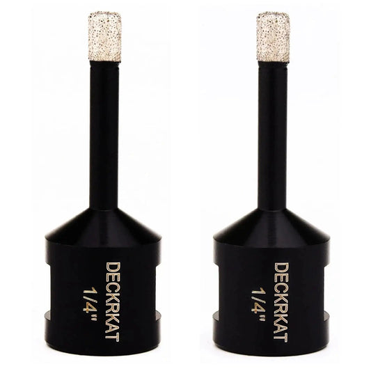 Two Pack 1/4 Inch Diamond Core Drill Bits For Dry And Wet Drilling On Granite Marble Ceramic Glass Porcelain Tiles Stones And Flower Pots With 5/8-11 Thread For Angle Grinders Including Tile Hole Saw Bits, side view