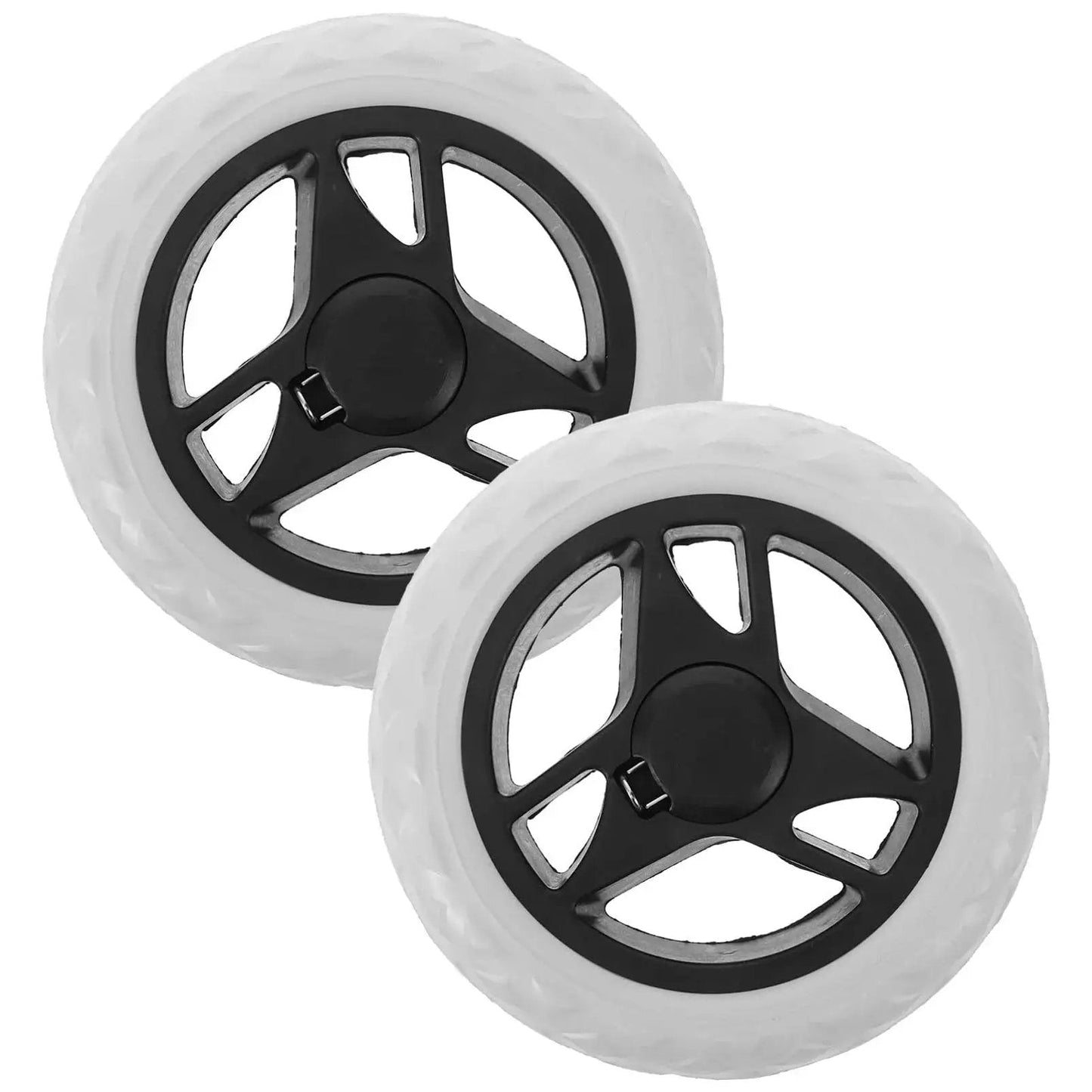 2-pack of 6.69 Inch Replacement Laundry Cart Wheels For Durable Rolling And Easy Maneuverability In Grocery Trolleys And Foldable Utility Carts