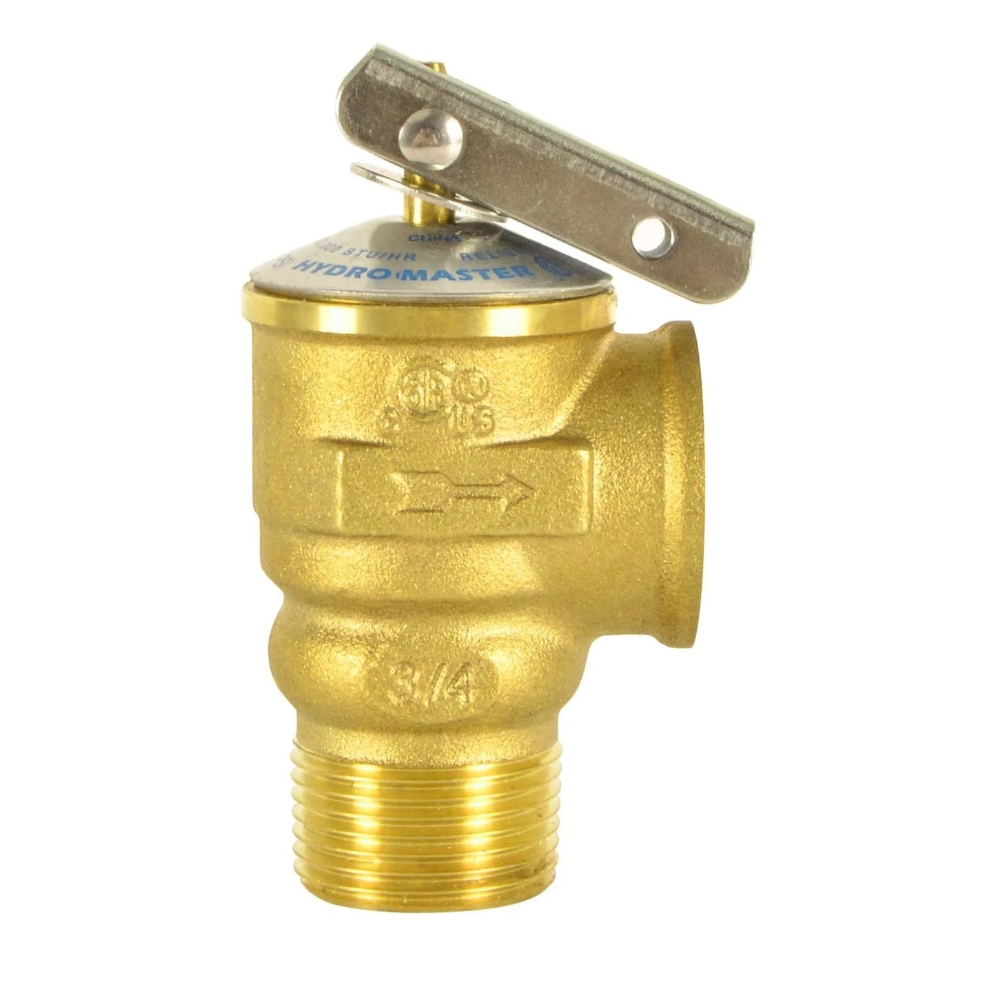 3/4 Inch Safety Relief Valve For Hot Water Systems No Brainer Install Brass Body With Stainless Steel Spring ASME Certified 150 PSI