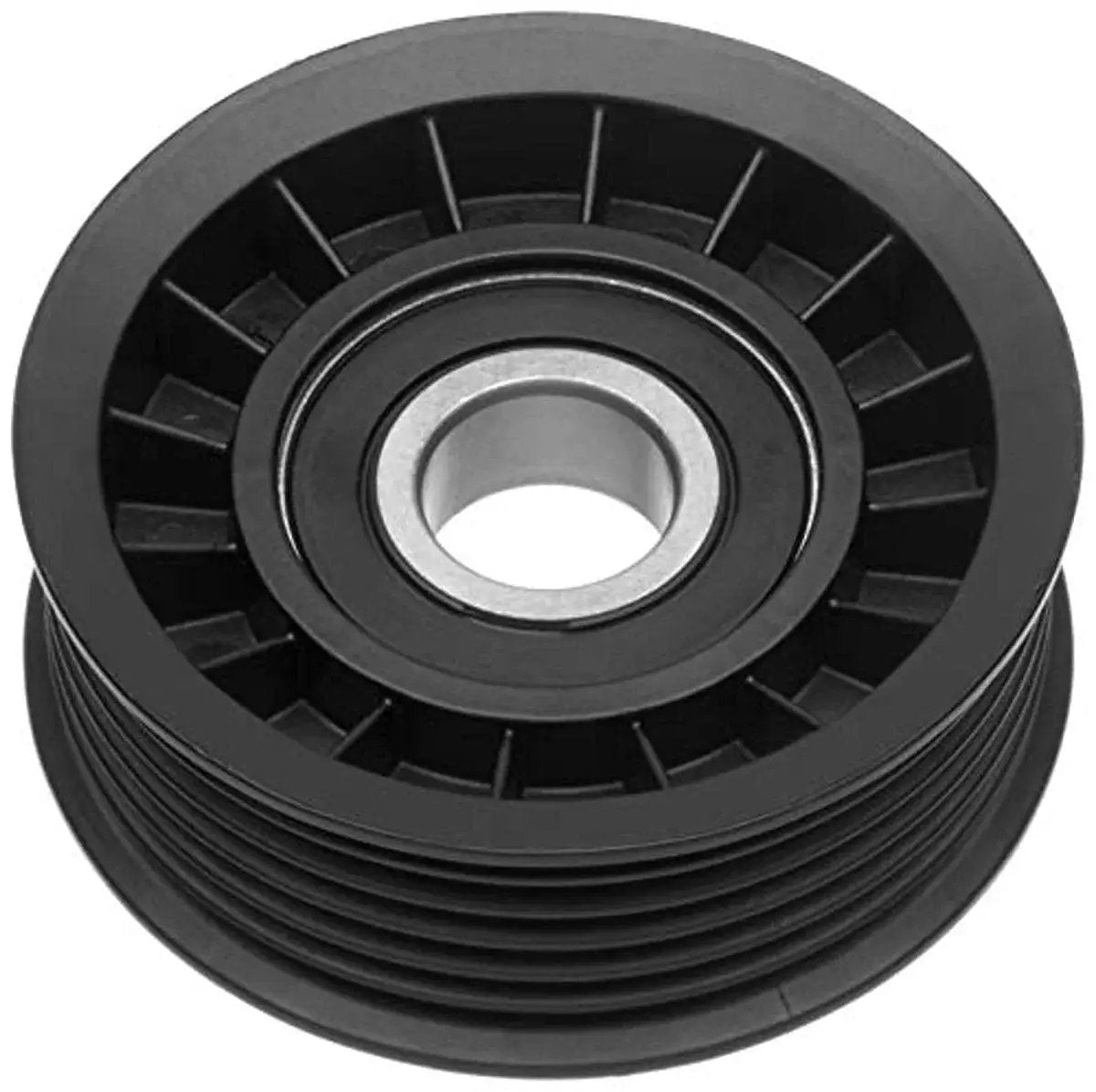 DriveAlign Belt Drive Idler Tensioner Pulley Replacement for Cars and SUVs with Beefy Steel and Thermoplastic Build in black