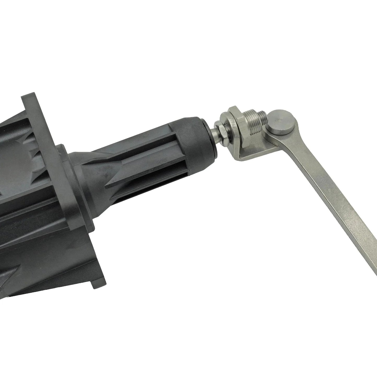 Turbo Charger Wastegate Actuator For BMW 2 Liter Turbo Engines Fits 2012 To 2018 228i 320i 328i 428i 528i M2 X1 X3 X4 X5 Z4 With Exhaust Manifold And OEM Part Numbers 11657642469 11657638783, close-up view of actuator and rod mechanism.