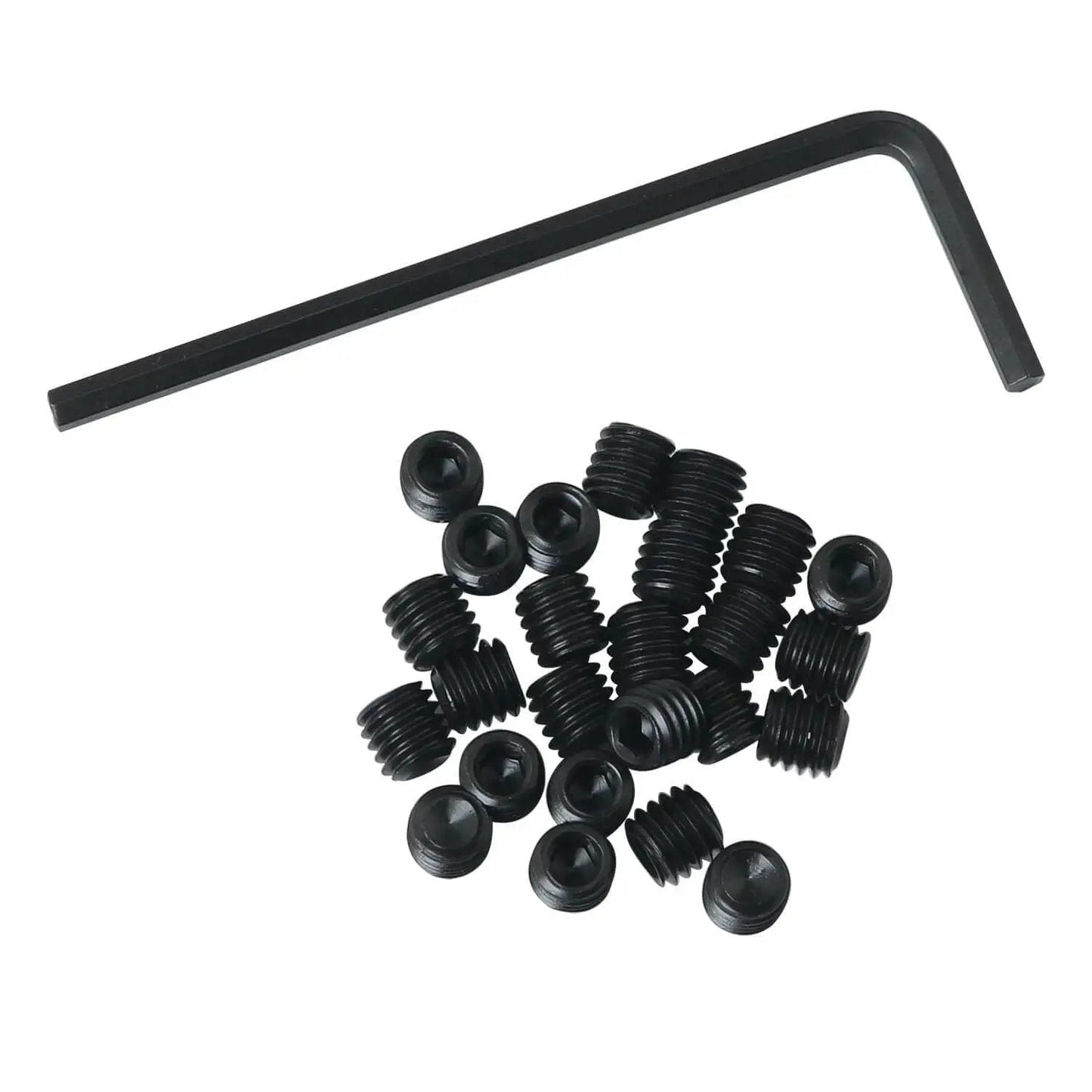 25-Piece Stainless Steel Socket Set Screw Kit With Allen Head Cup Point Black Oxide Finish 10-32 x 3/16 Inch Includes Hex Key Wrench