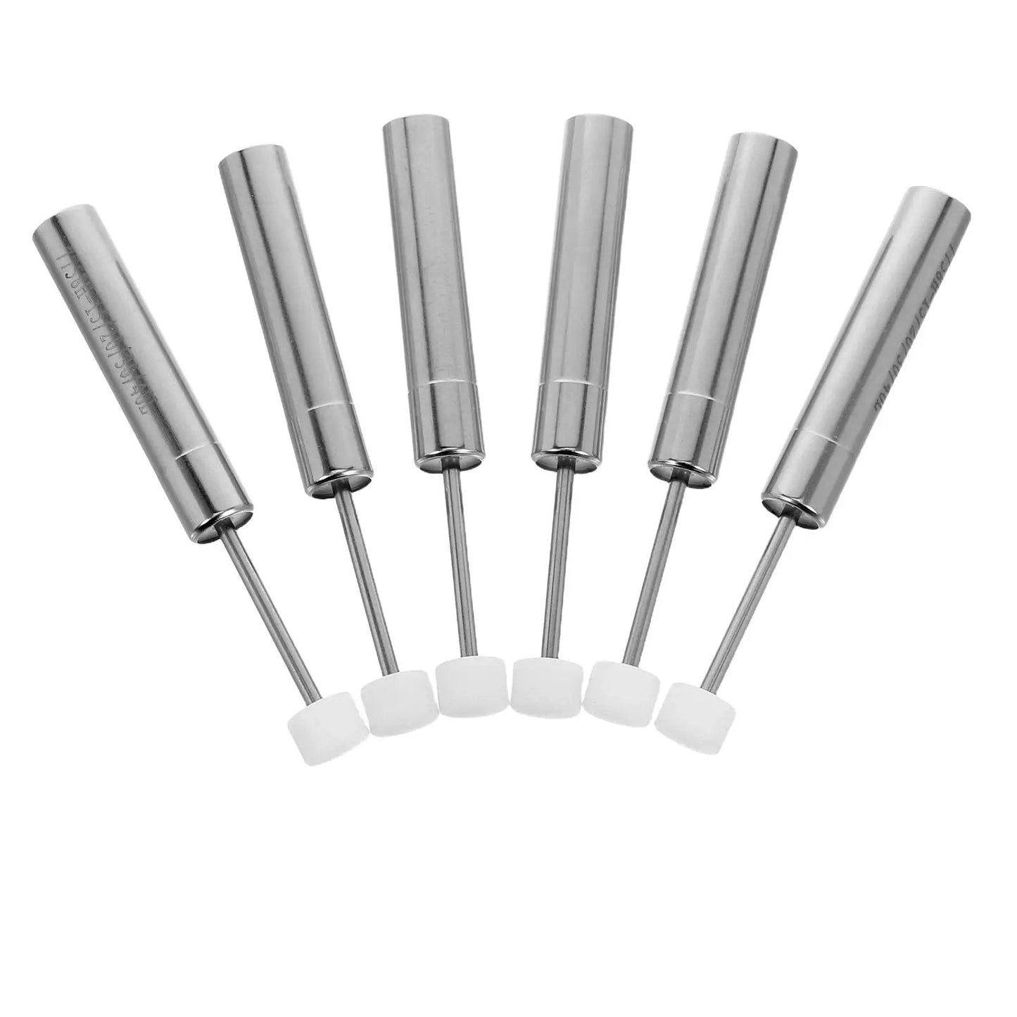Six Soft Close Trash Can Dampers, 3.34 X 0.39 Inch Hydraulic Pistons, Nickel-Plated Iron Material, For Smooth Lid Operation