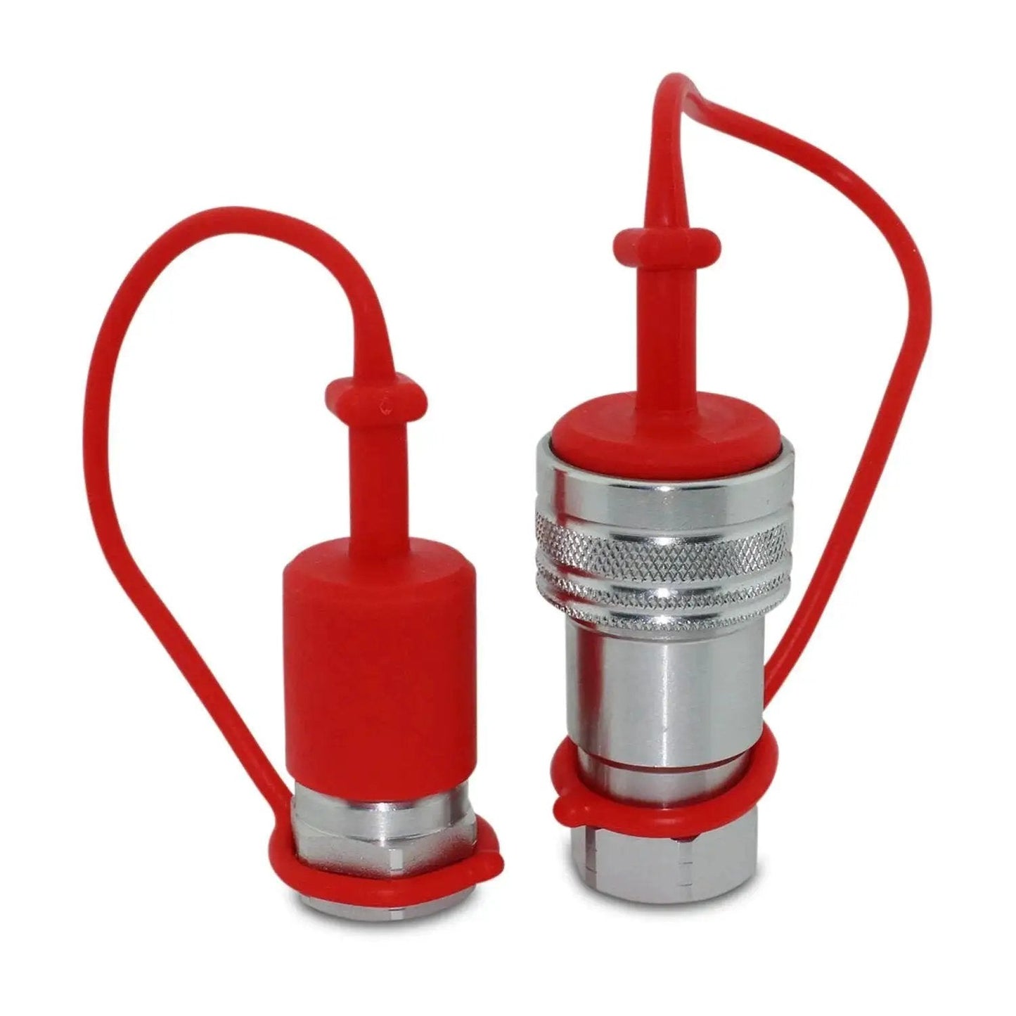 One Half Inch ISO 5675 Hydraulic Quick Connect Tractor Couplers Poppet Pioneer Style with Dust Caps, 2 Sets