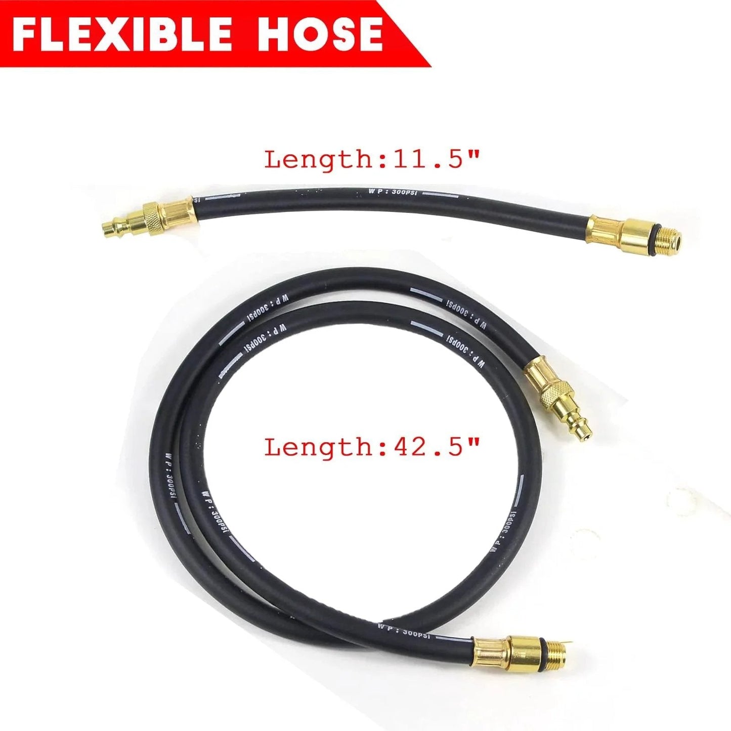 Flexible hoses for Multi Function Cylinder Leak Down Tester Kit For Gasoline Engines With Dual Gauge Extension Rod And Leakage Rate Test Capabilities Automotive Compression Diagnostic Tool Set
