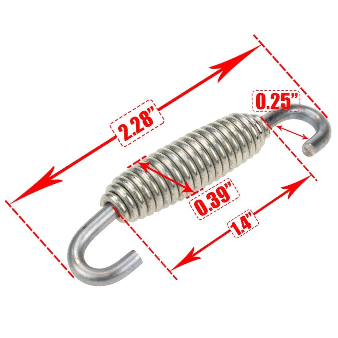 Motorcycle Exhaust Spring Set 4 Pack Stainless Steel Swivel Hook Springs 58mm Long For Mufflers