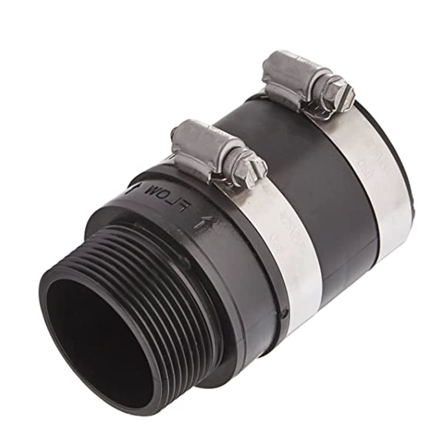 1-1/2 Inch Inline Check Valve With Stainless Steel Clamps Model 30-0238 Black Garden Hose Pump Discharge Fitting