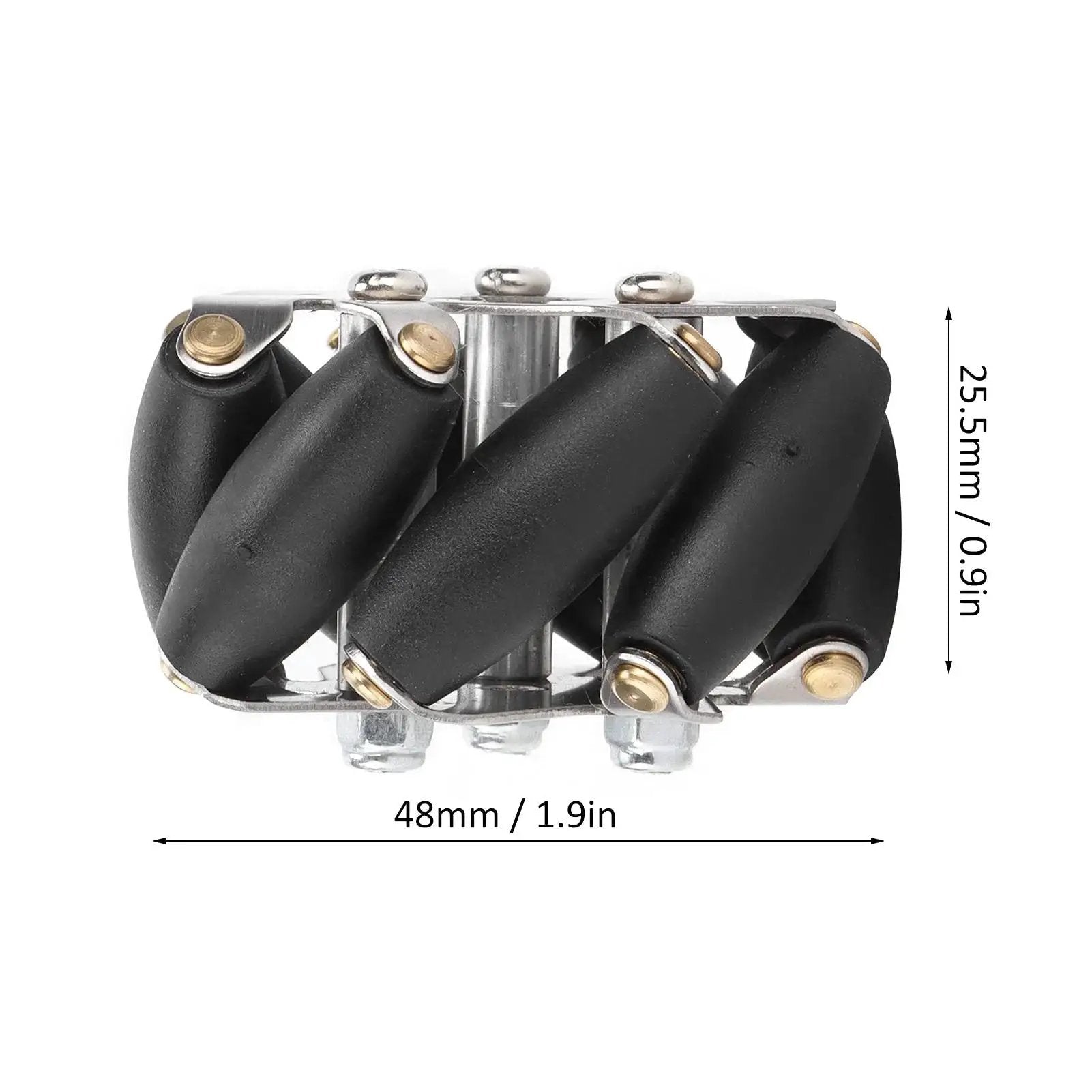 Four Pack 48mm Steel Mecanum Wheels Set With TPR Rollers Omni Directional Drive For Robot Car And RC Car Projects side view