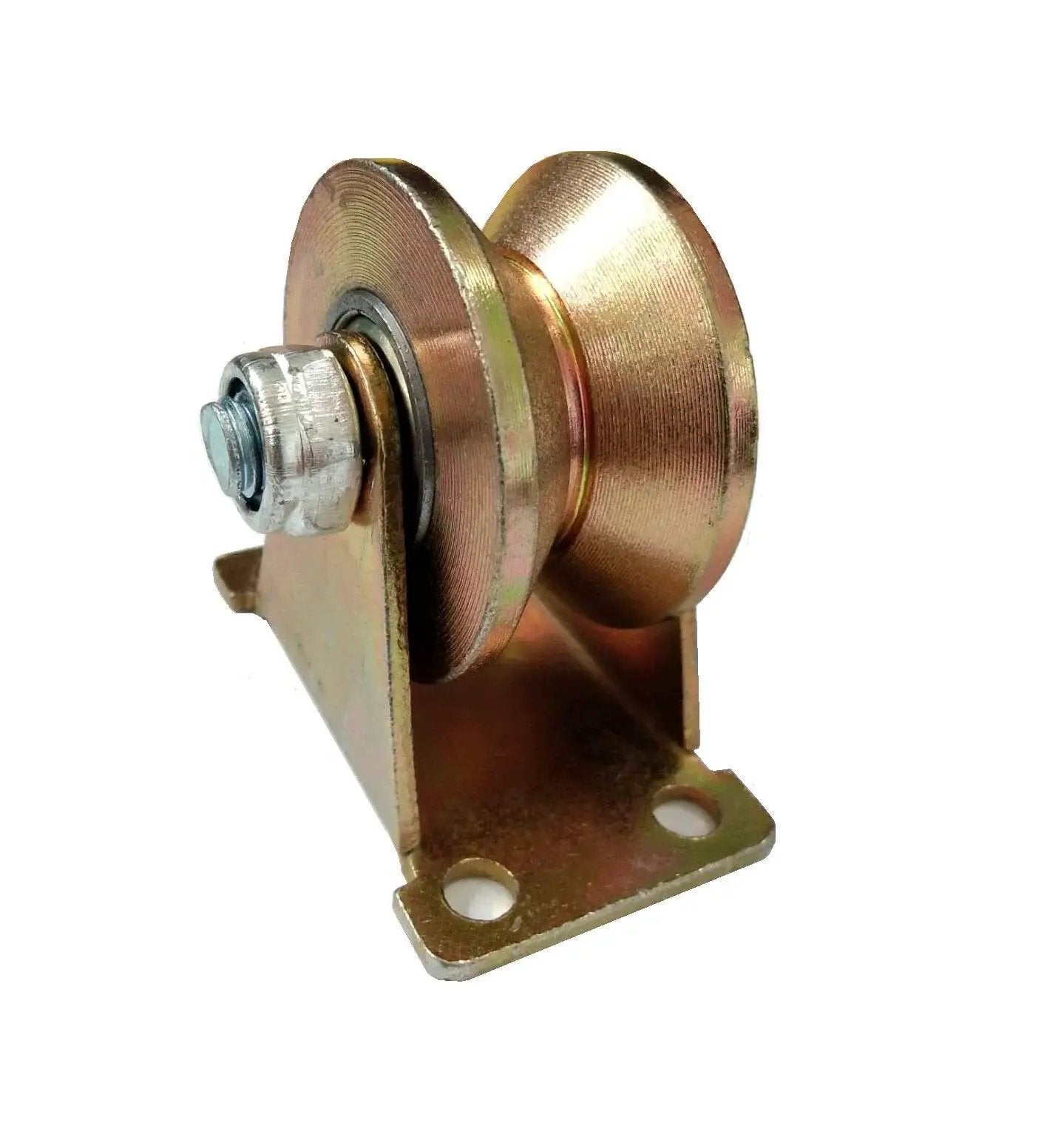 Heavy Duty V Groove Rigid Caster Wheel 49mm Diameter 2 Inch Plate Caster With 300kg Capacity Made From 45 Steel Yellow Finish