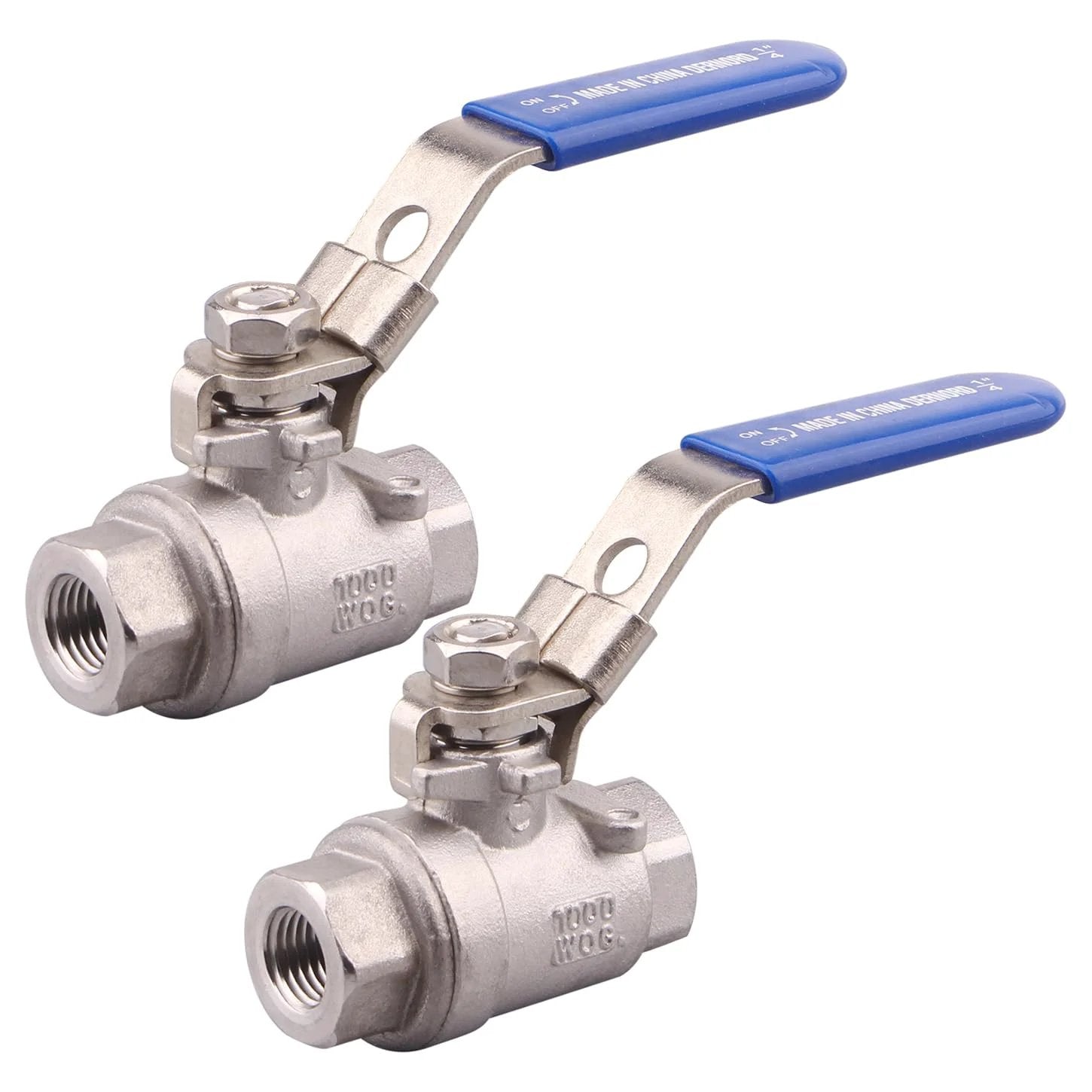 Heavy Duty Full Port Stainless Steel Ball Valve Set With Locking Device Two Pack 304 Grade For Water Oil Gas WOG One