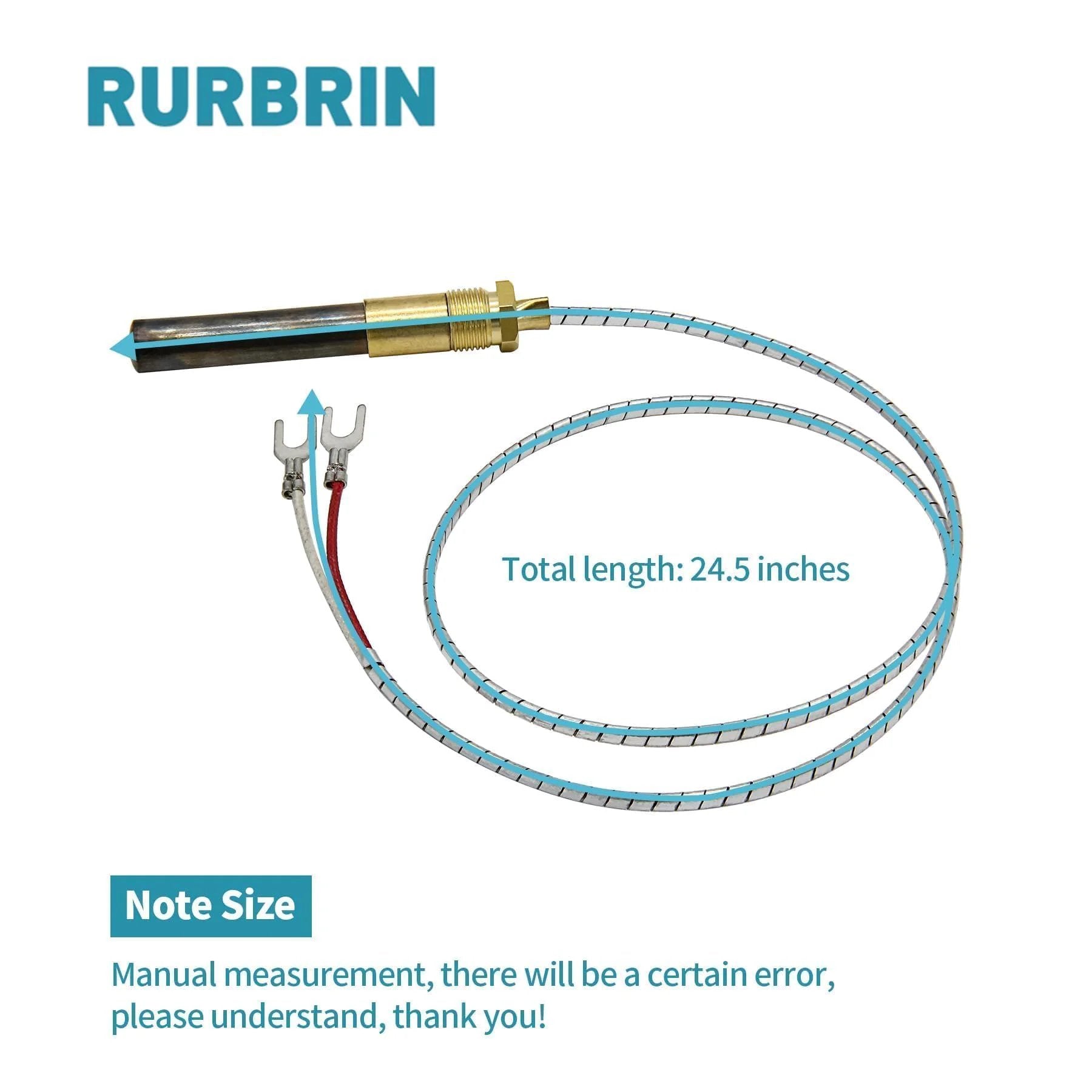 Two Pack 24 Inch 750mV Thermopile Generators Q313A Compatible with Heat Glo Heatilator Gas Ovens Aluminum Body