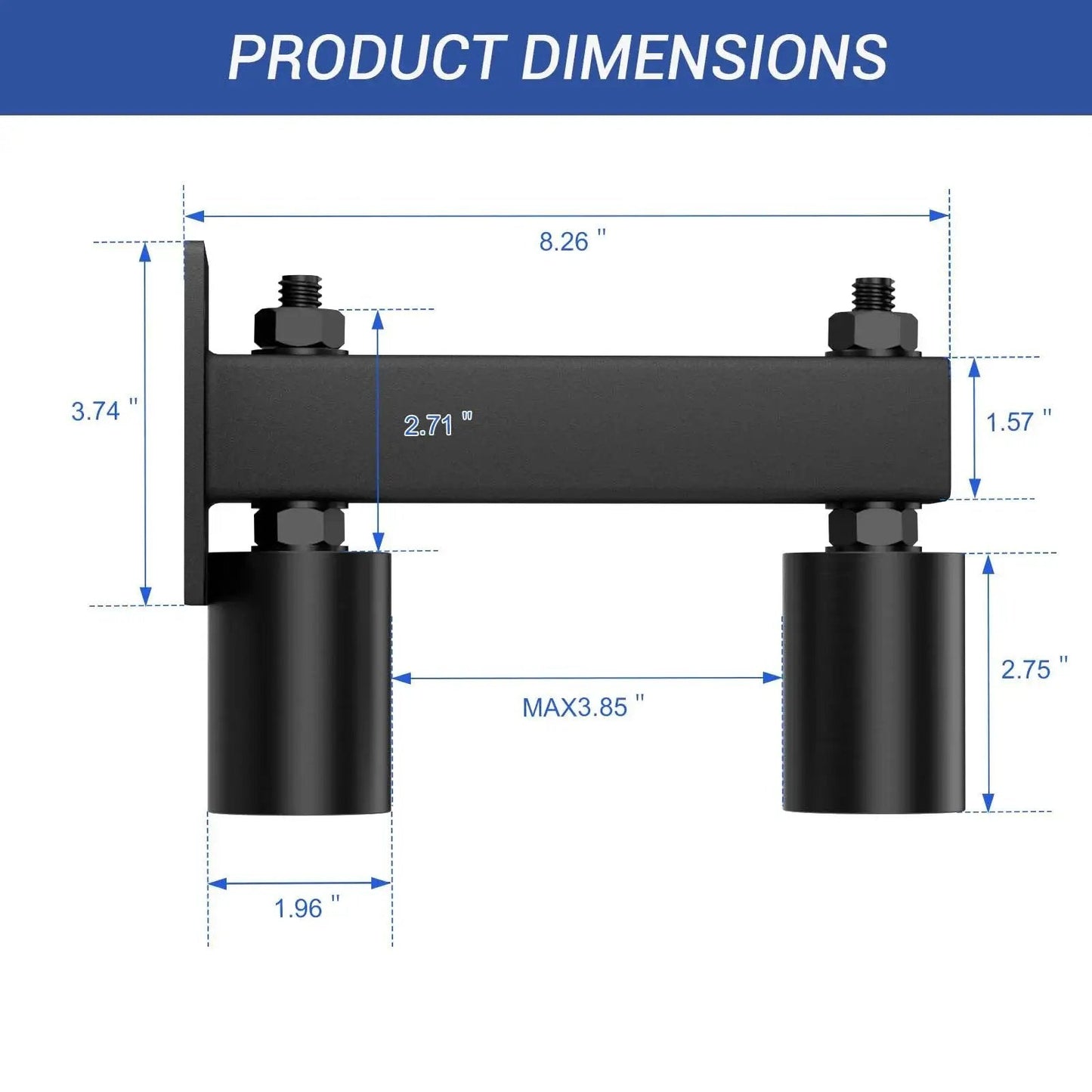 Adjustable Slide Gate Guide Roller For Heavy Duty Sliding Gates, 3 Inch Thickening Metal Bracket With Quiet Nylon Wheel, Iron Gate Guide Wheel Pulley, Adjustable Up To 4 Inches For Reliable Automatic Or Manual Gate Support, shown with dimensions labeled.