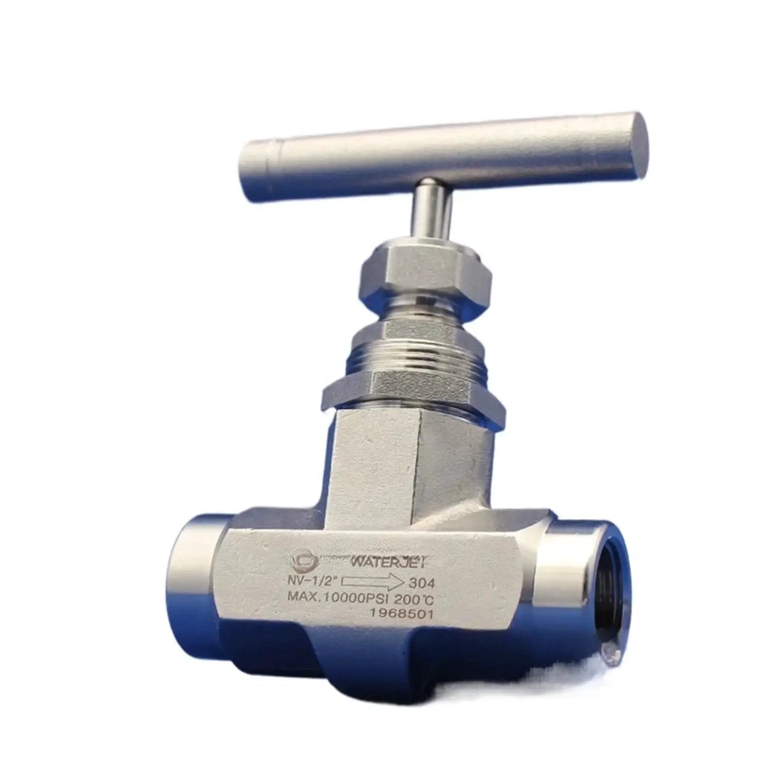 Stainless Steel Beefy Ultra High Pressure Needle Valve 316 Forged Needle Globe Valve 10000 PSI solenoid valve front view
